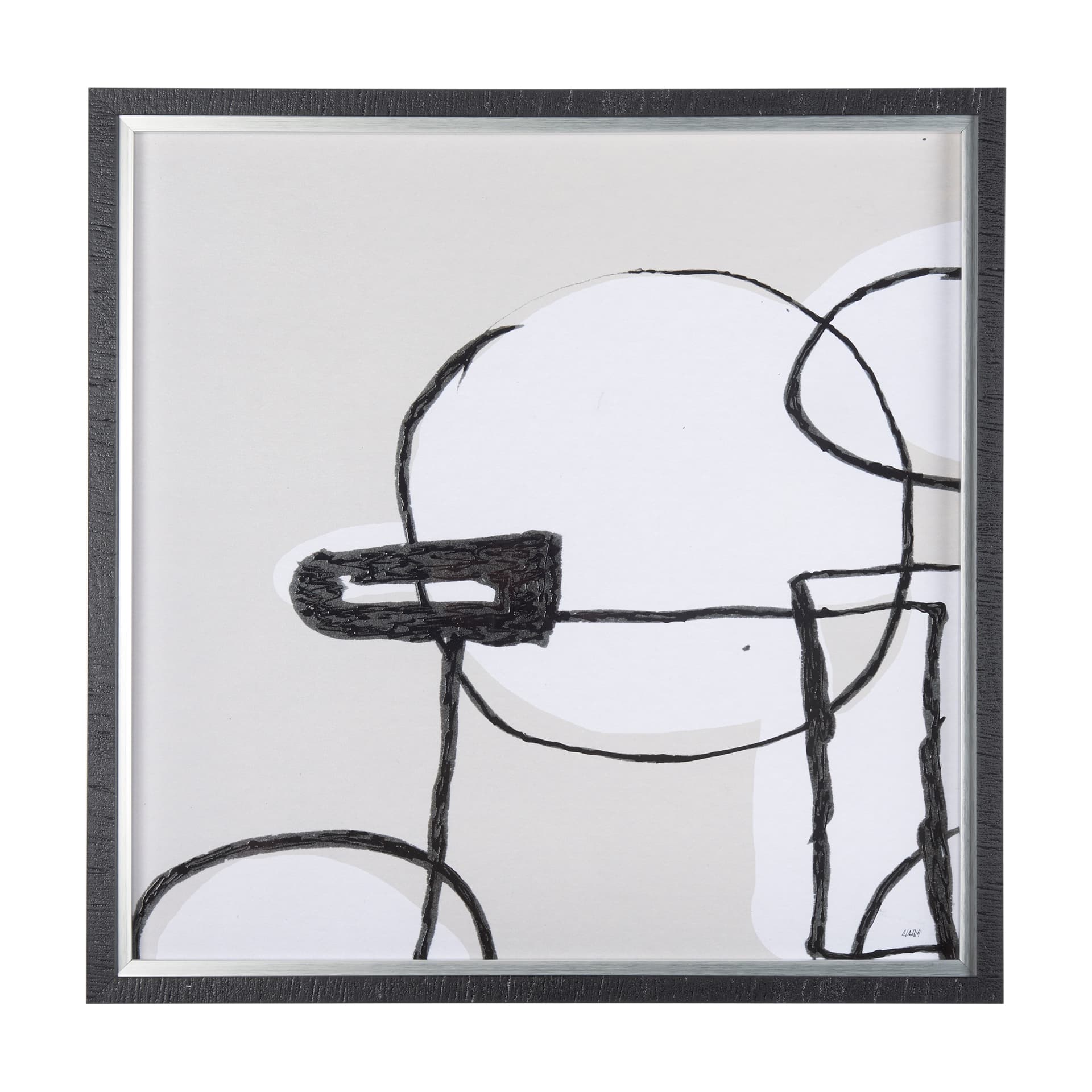 Neutral Shapes I by Mercana Studio a Hand Embellished Textured Framed Art Print Matted under Glass — product photograph
