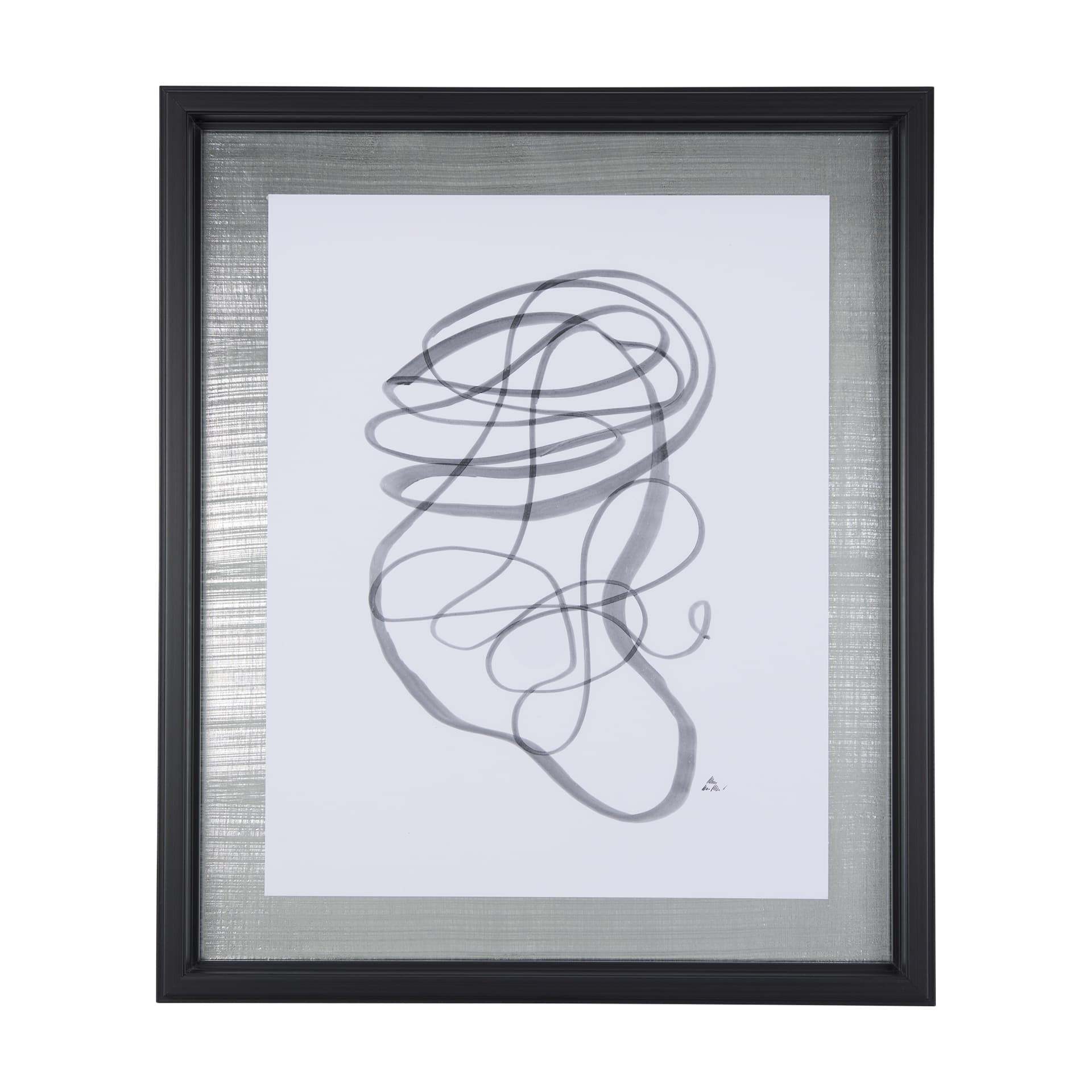 Lines VI by Mercana Studio a Hand Embellished Textured Framed Art Print Matted under Glass — product photograph