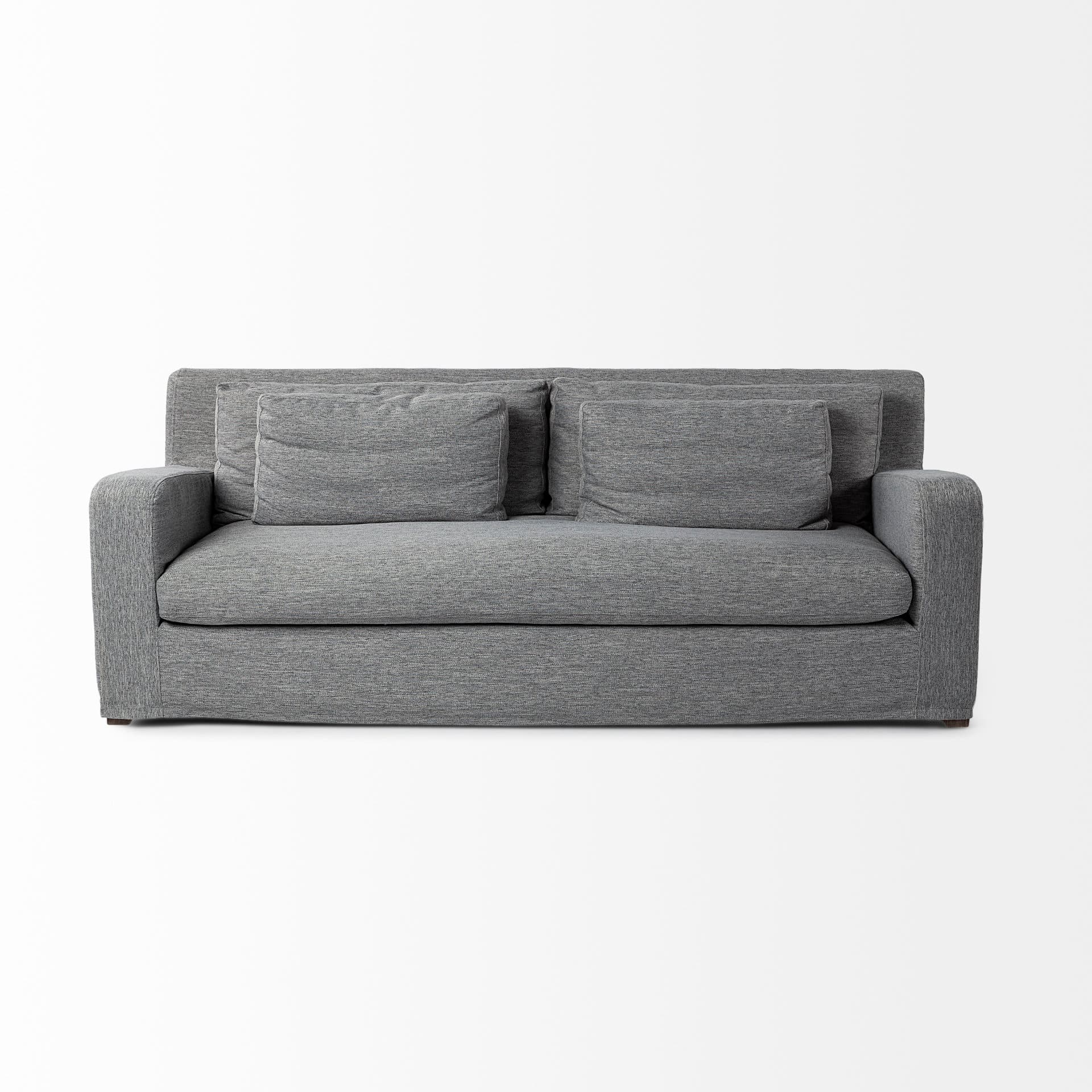 Denly II 92.5W Casterock Gray Slipcover Three Seater Sofa — product photograph