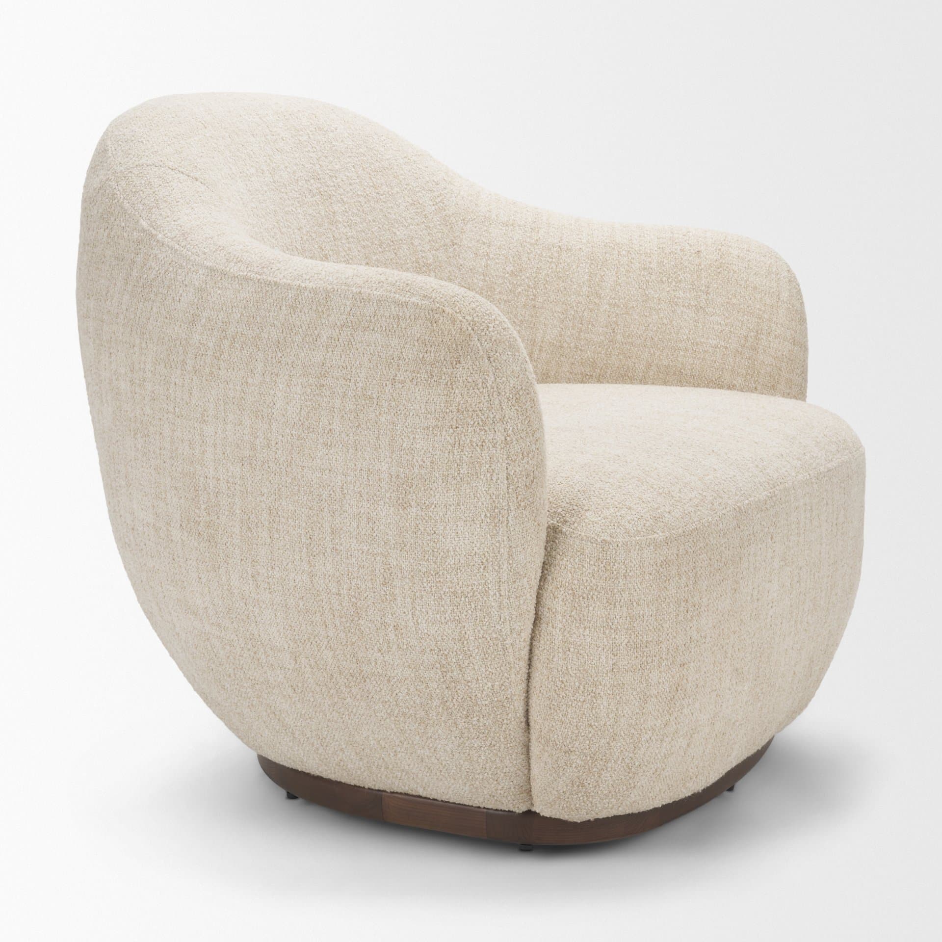 Hudson Oatmeal Fabric Upholstered Swivel Chair — product photograph