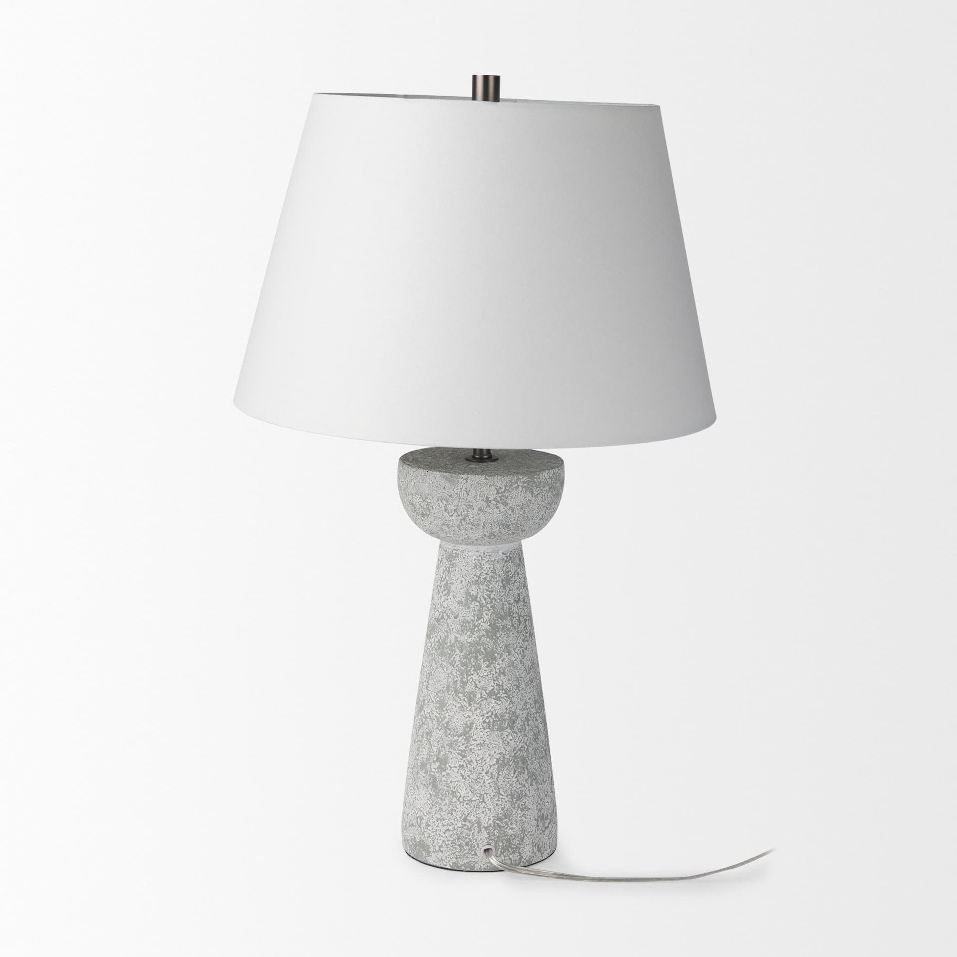 Julia 16.0L x 16.0W x 27.0H Gray Antique Painted Cement Table Lamp — product photograph