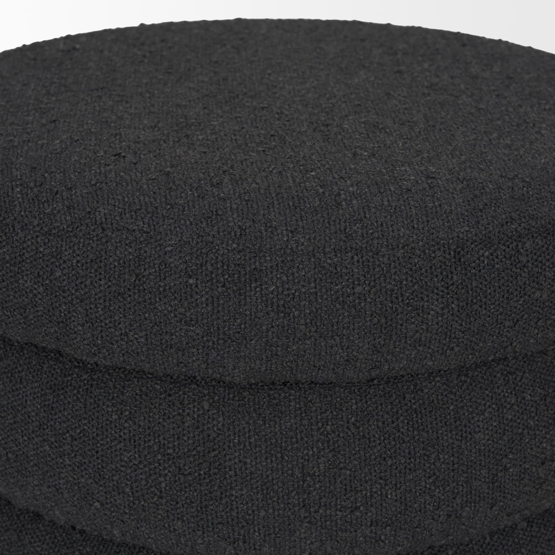Elise Black Boucle Upholstered Storage Ottoman — product photograph