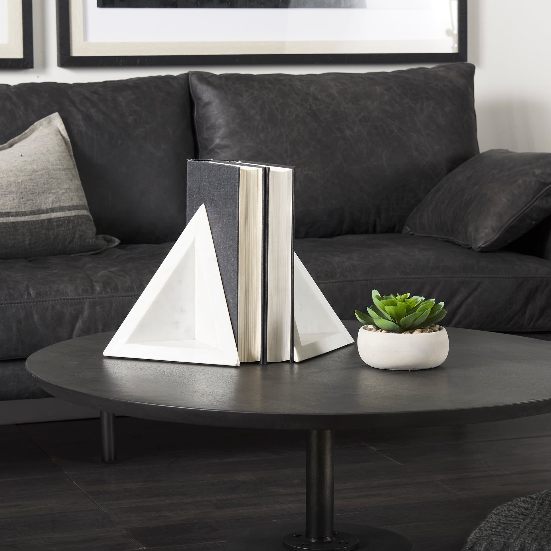 Sophia 8.0"L x 6.0"W x 7.0"H Marble Set Of Two Bookends — product photograph