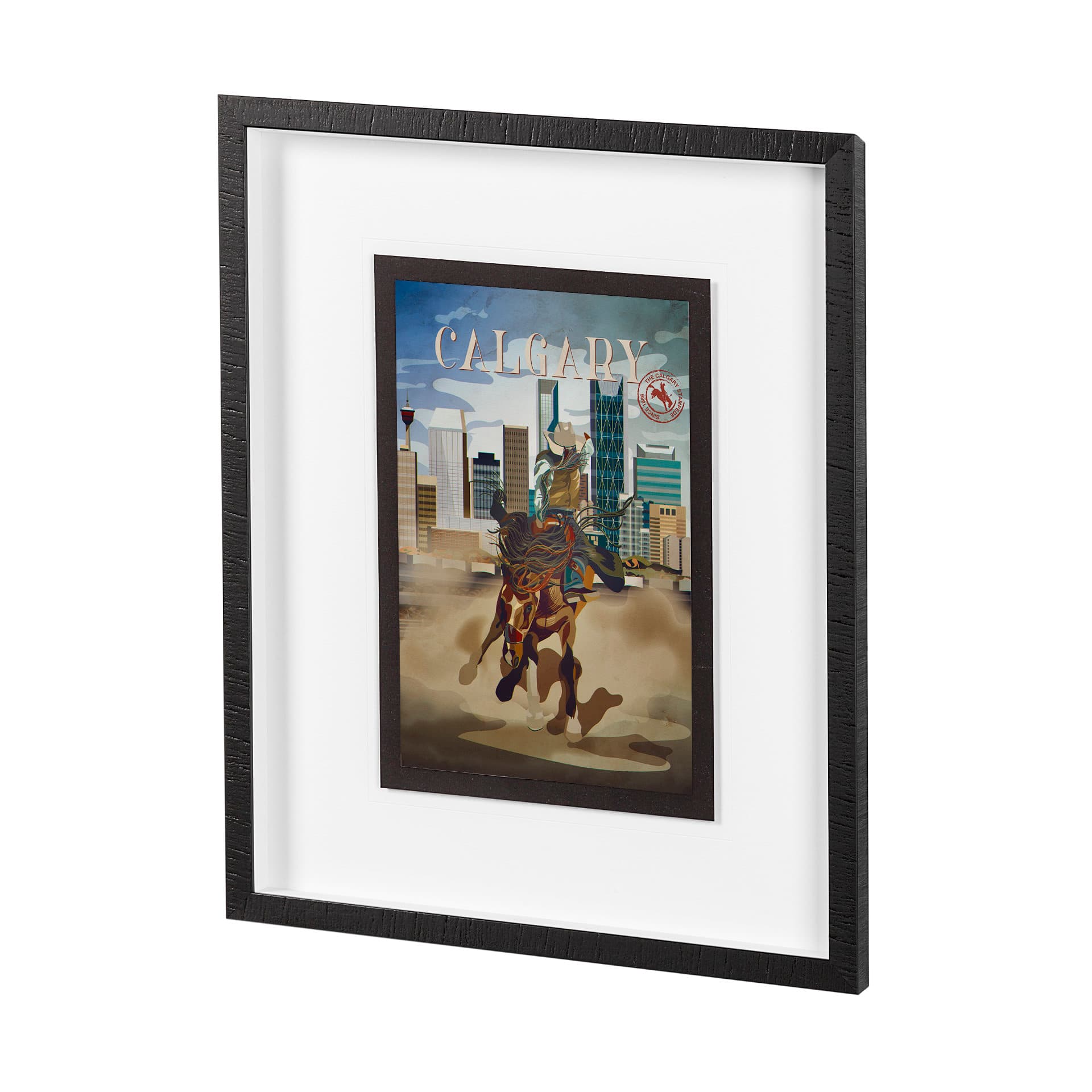 Calgary Go Canada (M) by Mercana Studio a Framed Art Print Matted under Glass — product photograph