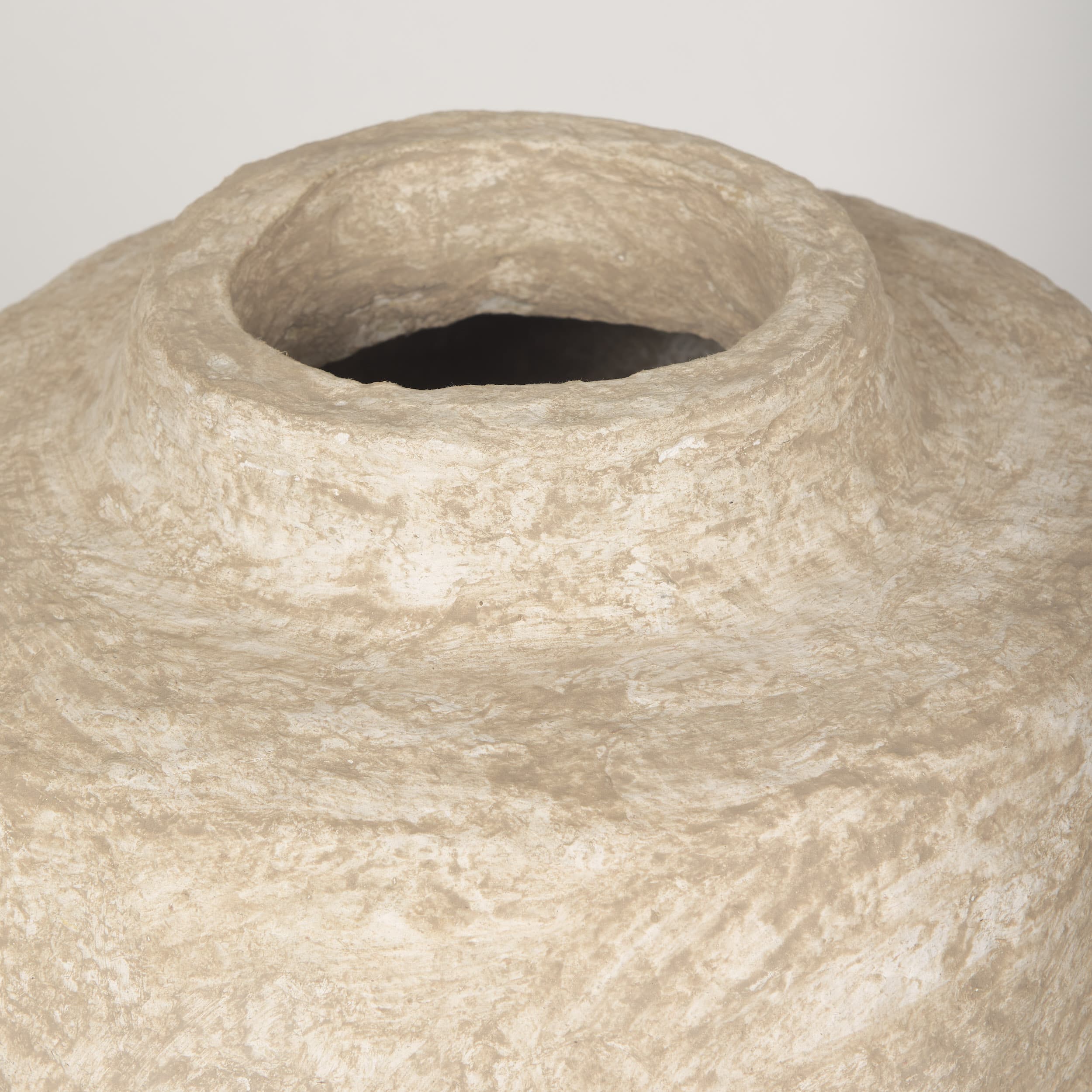 Rama Small Beige Paper Mache Floor Vase — product photograph