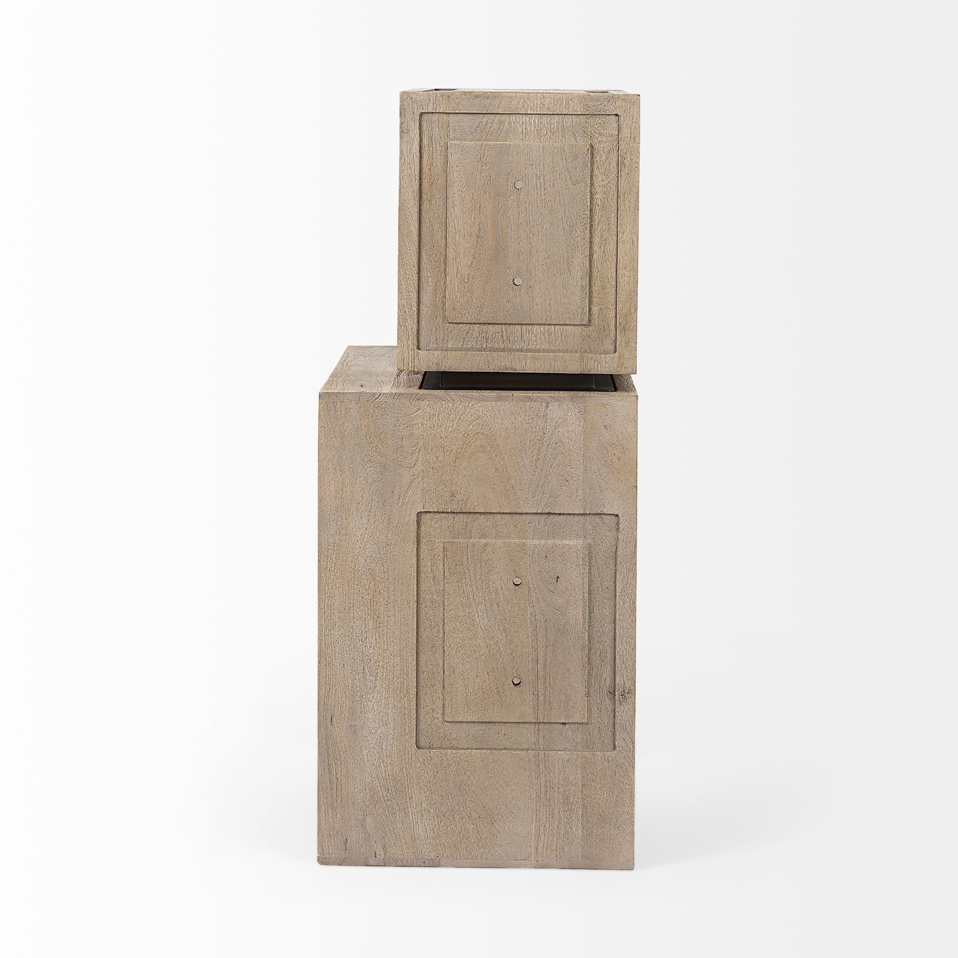Simul (Set of 2) Light Brown Wood Modular Shelving Unit — product photograph