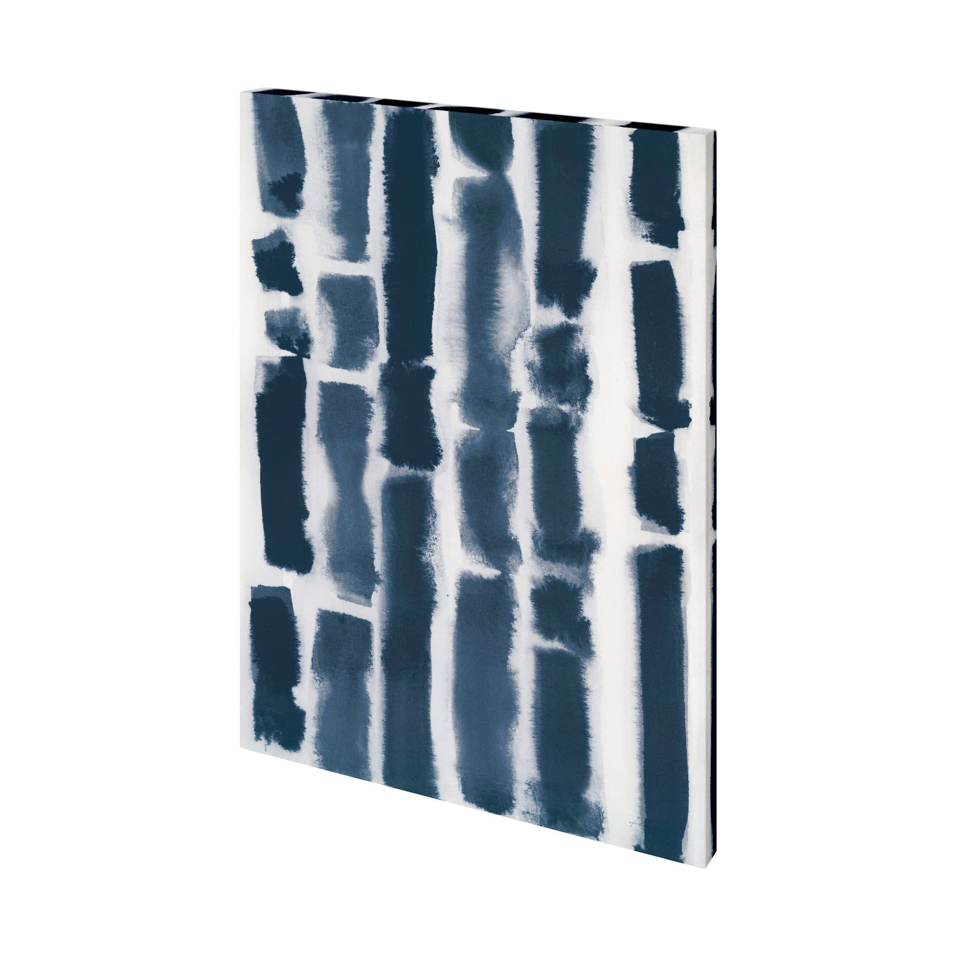 Indigo Lines I by Mercana Studio a Hand Embellished Textured Canvas — product photograph