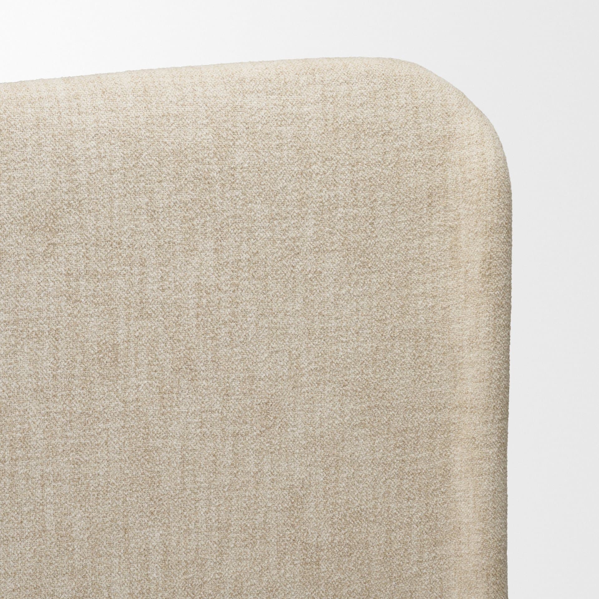Solene King Upholstered Bedframe w/ Footbed | Curved Headboard | Oatmeal Fabric — product photograph