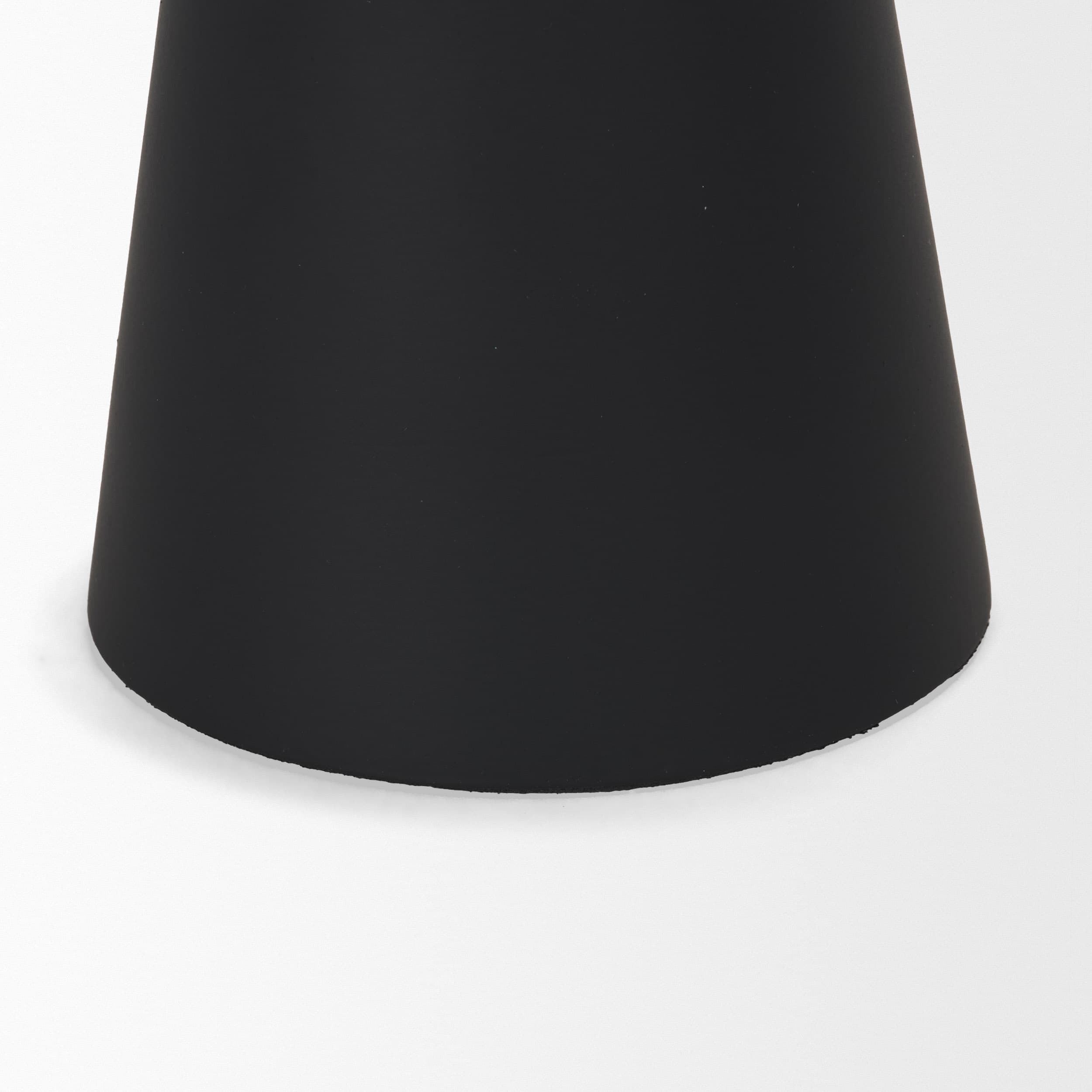 Odilia Small Smooth Matte Black Metal Geometric Pillar Candle Holder — product photograph