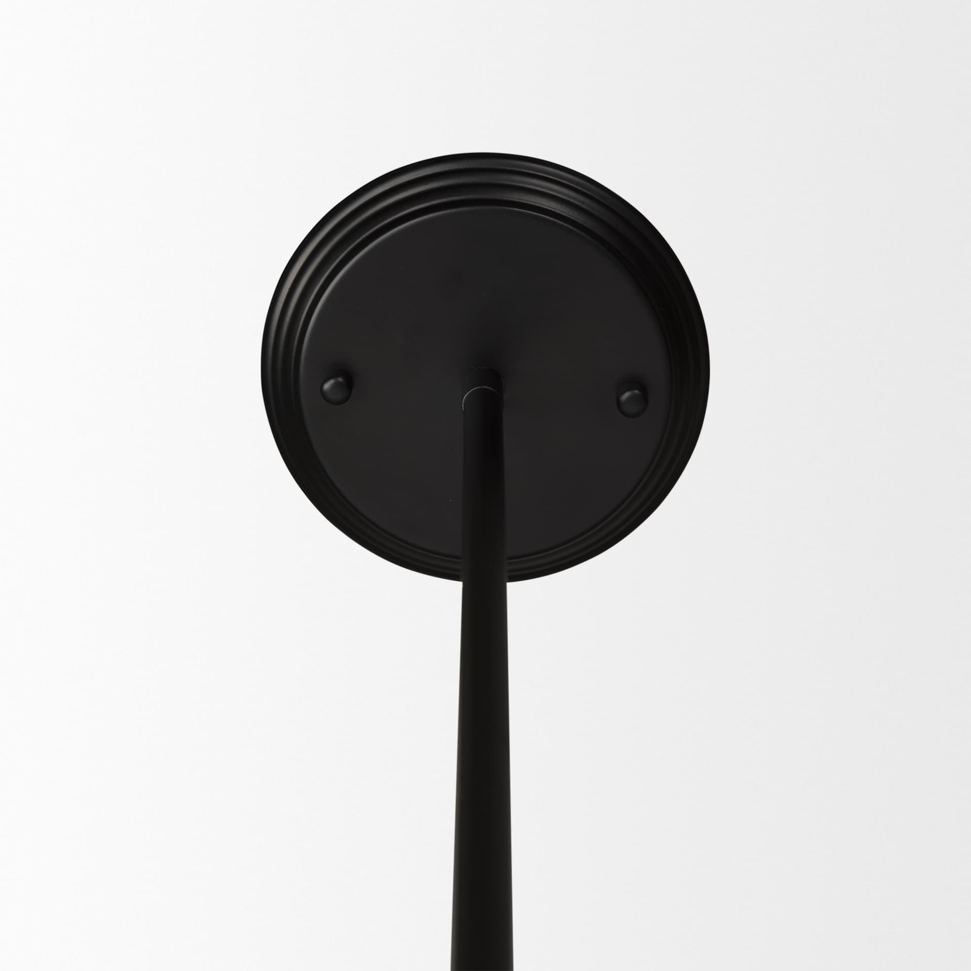 Farrah Frosted Glass Globe set in Matte Black Metal Pendant Ceiling Light — product photograph
