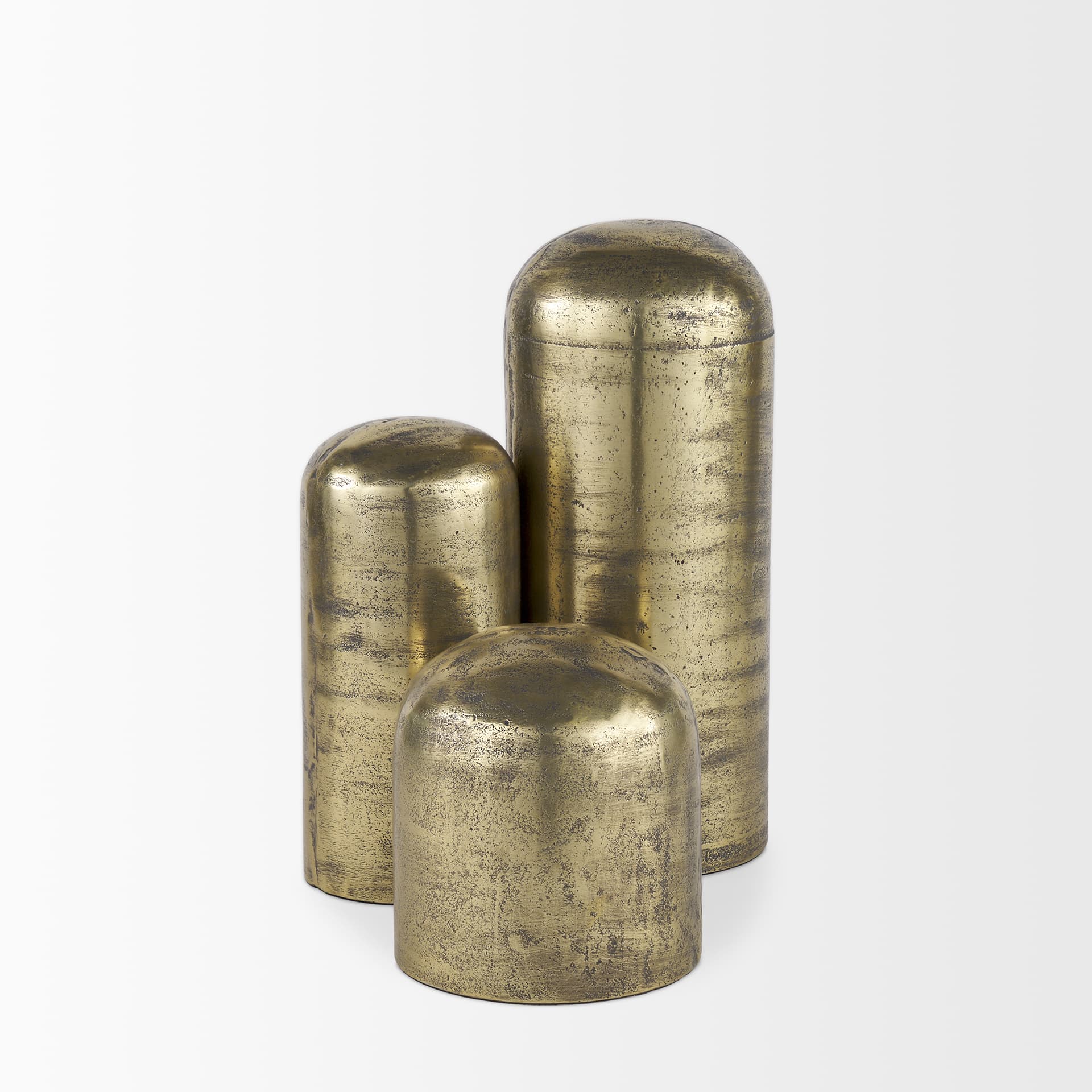 Quonset Short Brass Finished Aluminum Metal Ornament — product photograph