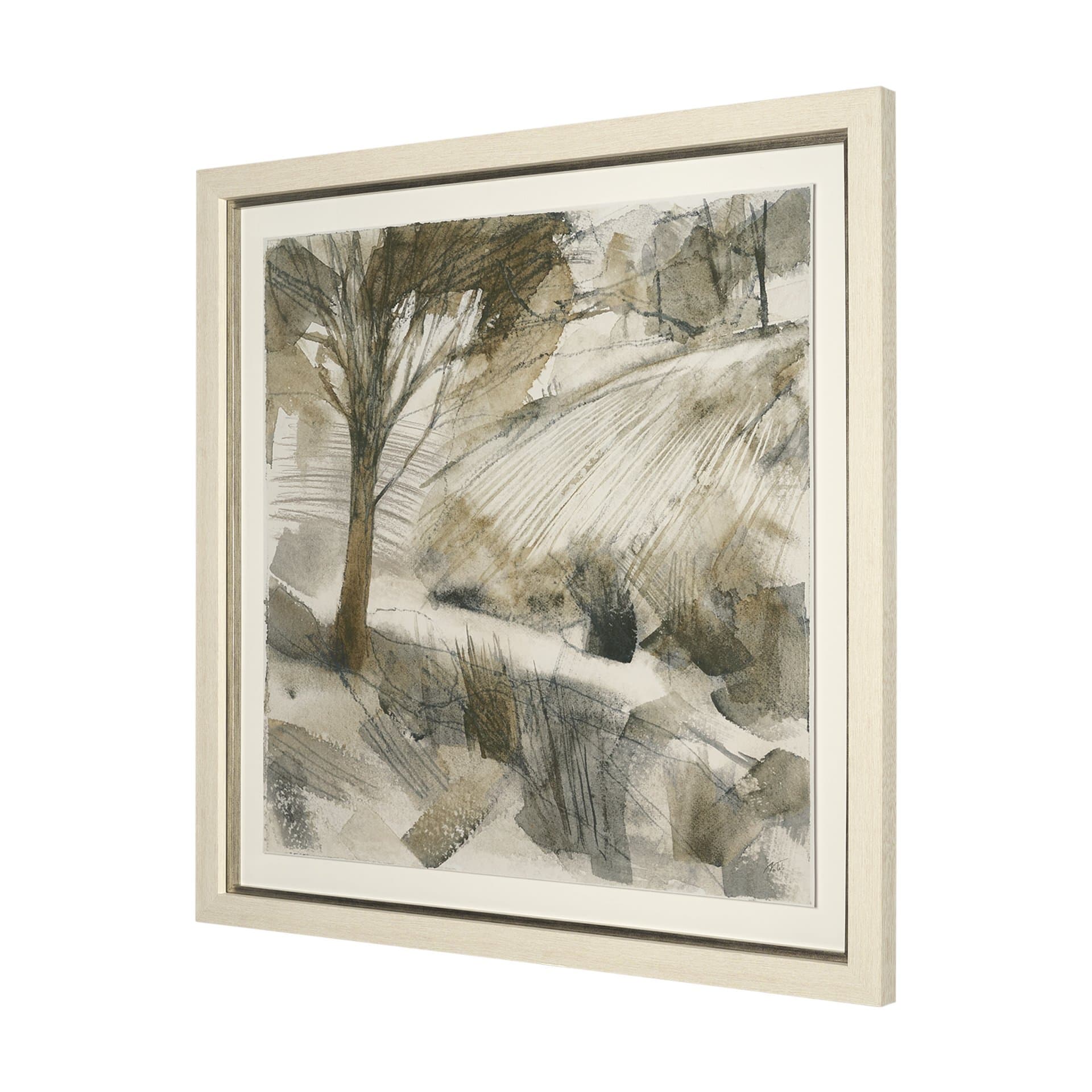 Deer Trail I by Mercana Studio Hand Embelished Textured Framed Artwork Matted under Glass — product photograph