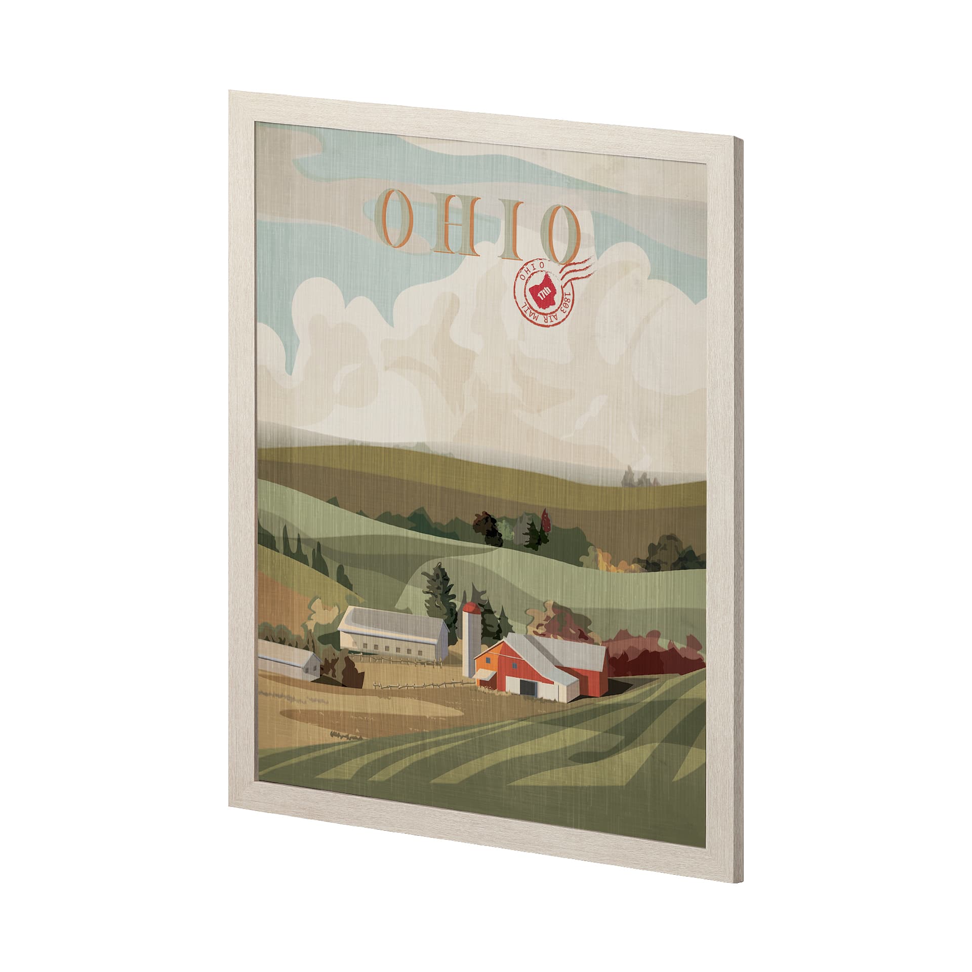 Ohio Go USA (L) by Mercana Studio a Hand Embellished Decograph Framed Art Print — product photograph