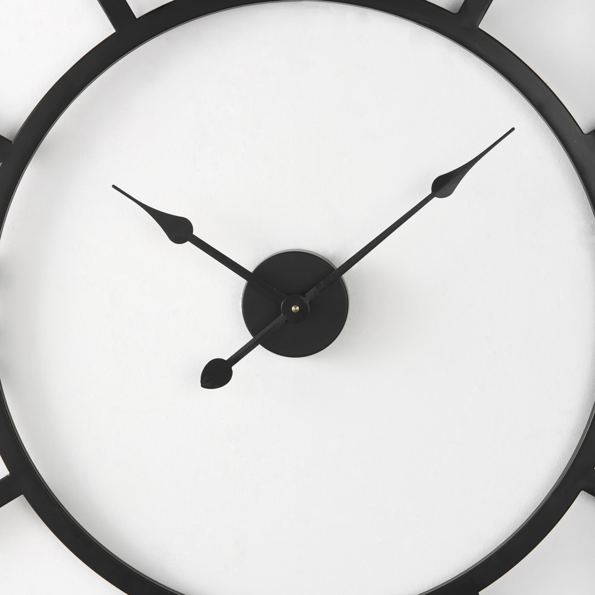 Stoke 42" Round Black Iron Wall Clock — product photograph