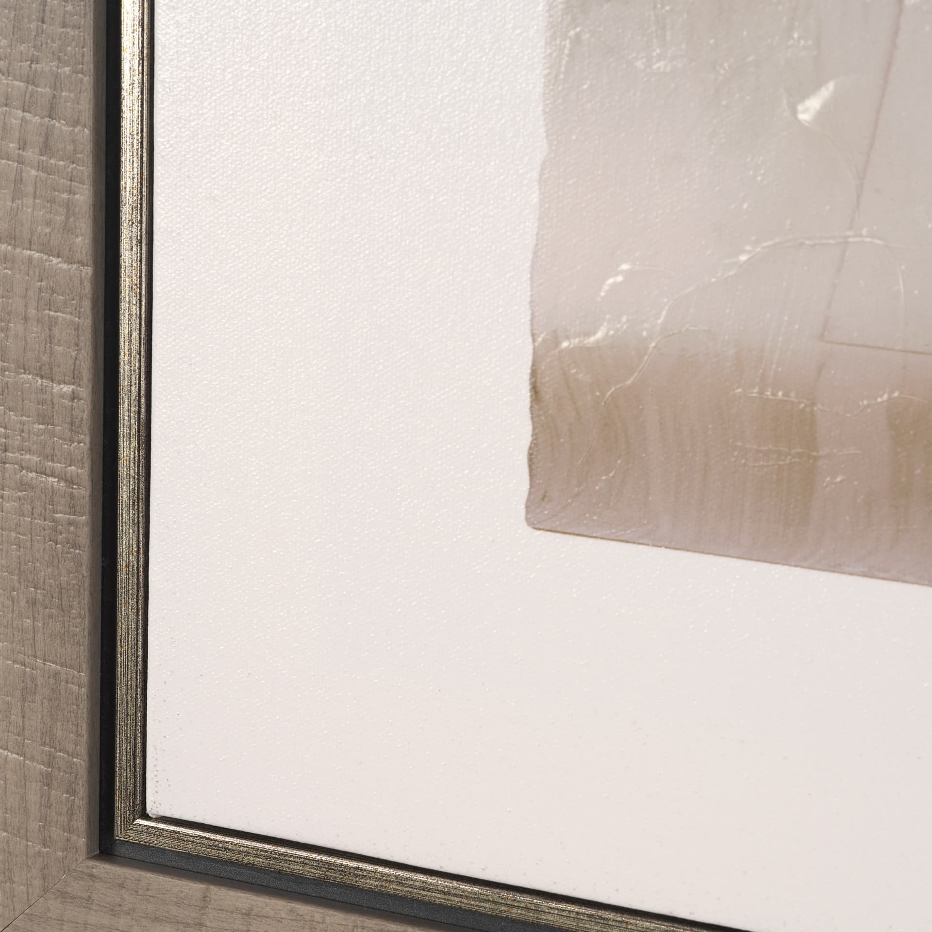 Glazed Echoes White I by Cartissi Hand-Embellished Textured Framed Canvas Artwork — product photograph