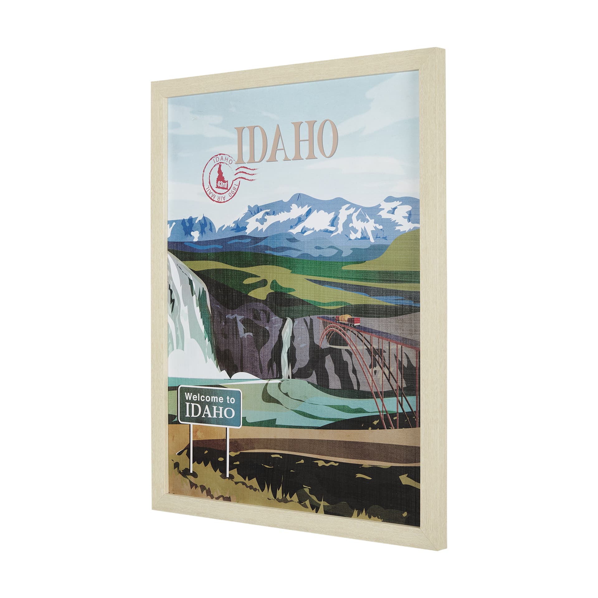 Idaho Go USA (L) by Mercana Studio a Hand Embellished Decograph Framed Art Print — product photograph
