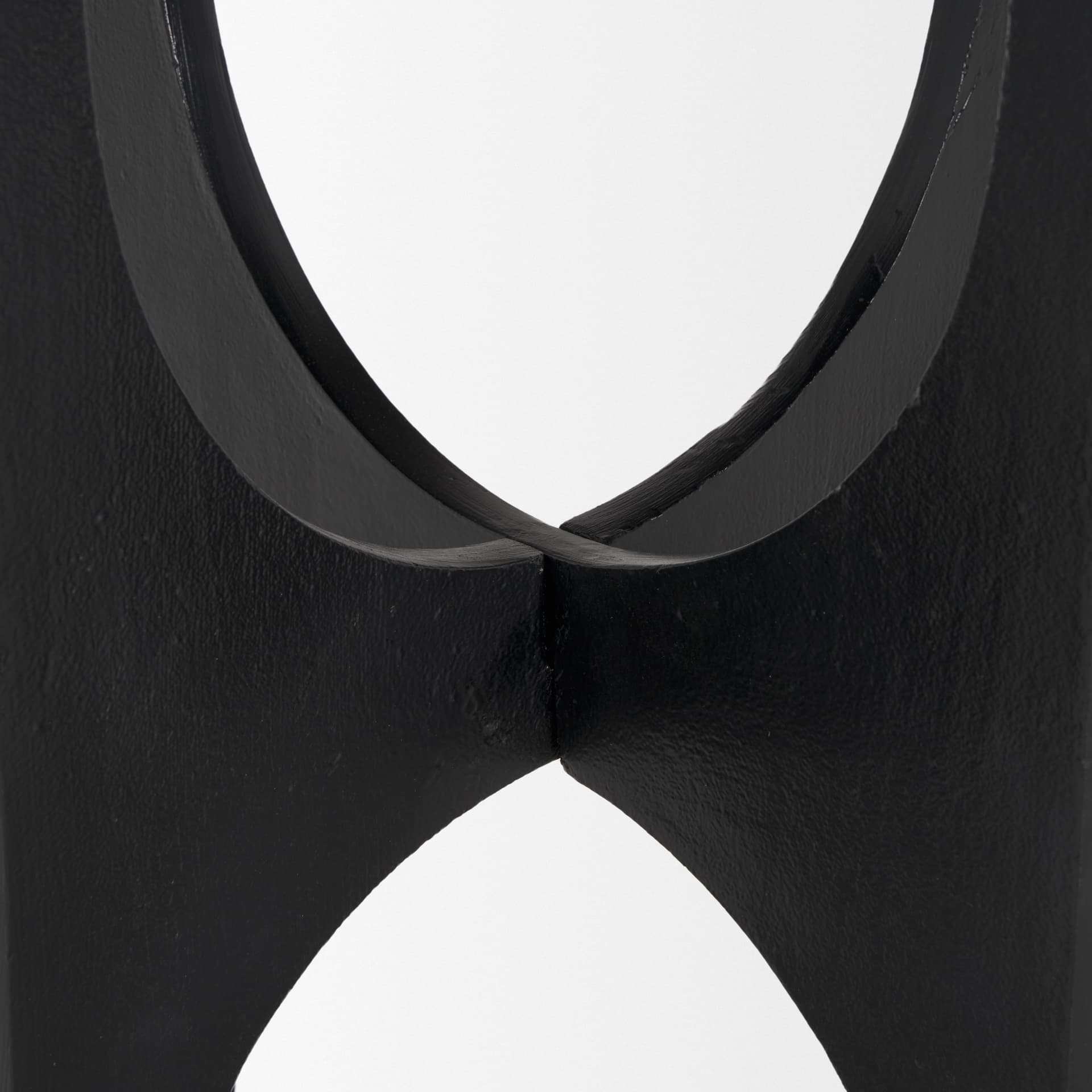 Sobi Textured Matte Black Round Metal Accent Table — product photograph
