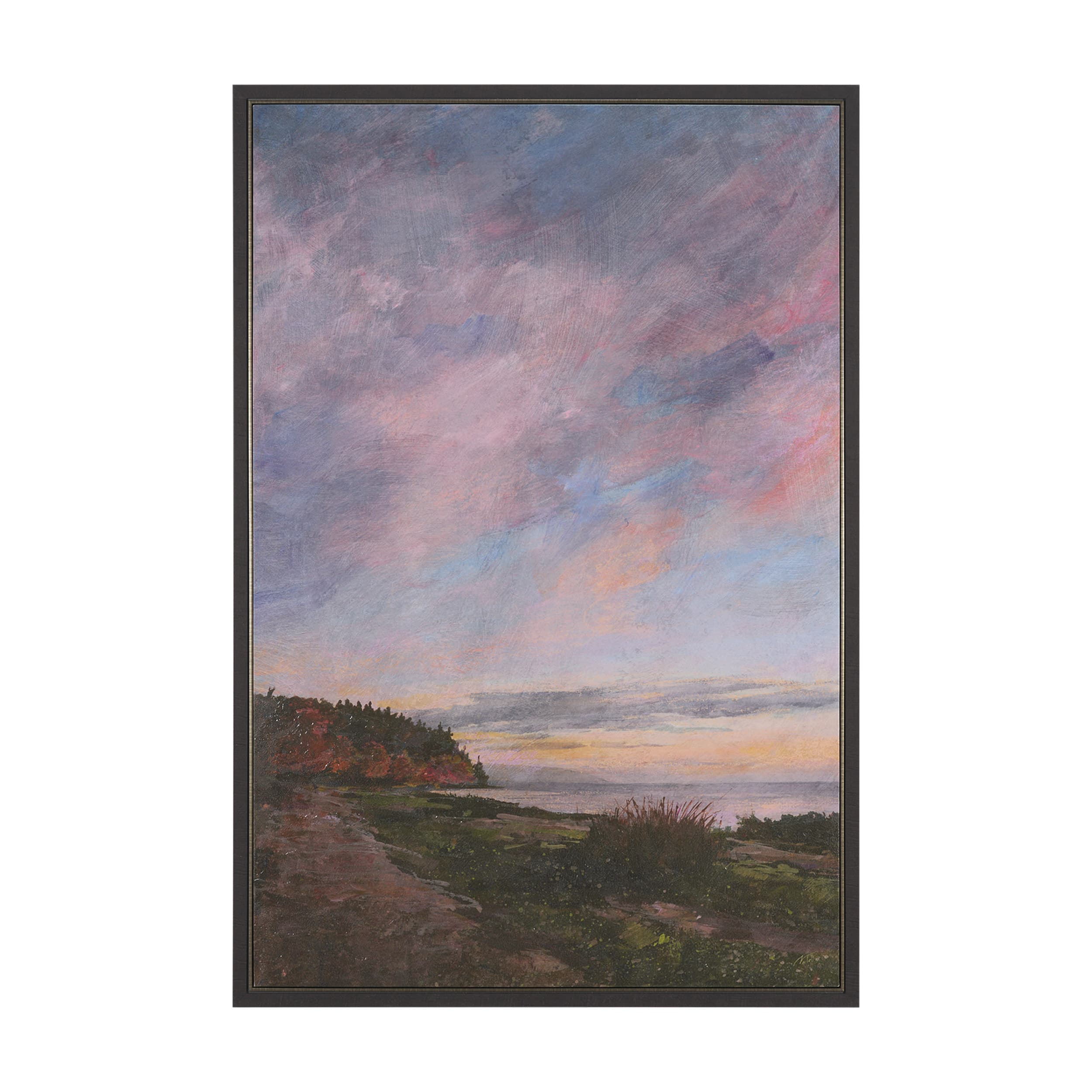 Crescent Sunset I by Mercana Studio Hand-Embellished Textured Framed Canvas Artwork — product photograph