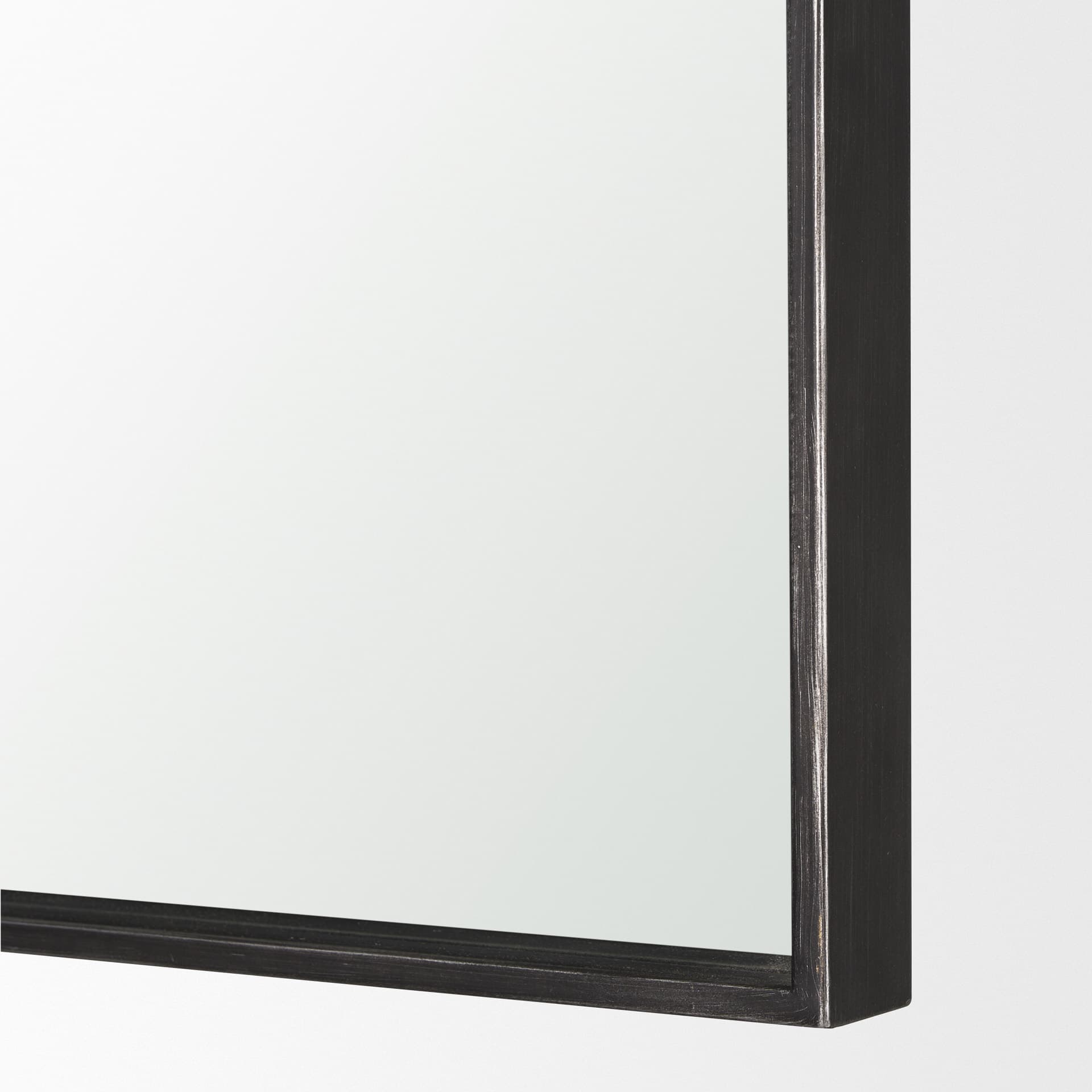 Timon Brushed Black Metal Frame Square Arched Mirror — product photograph
