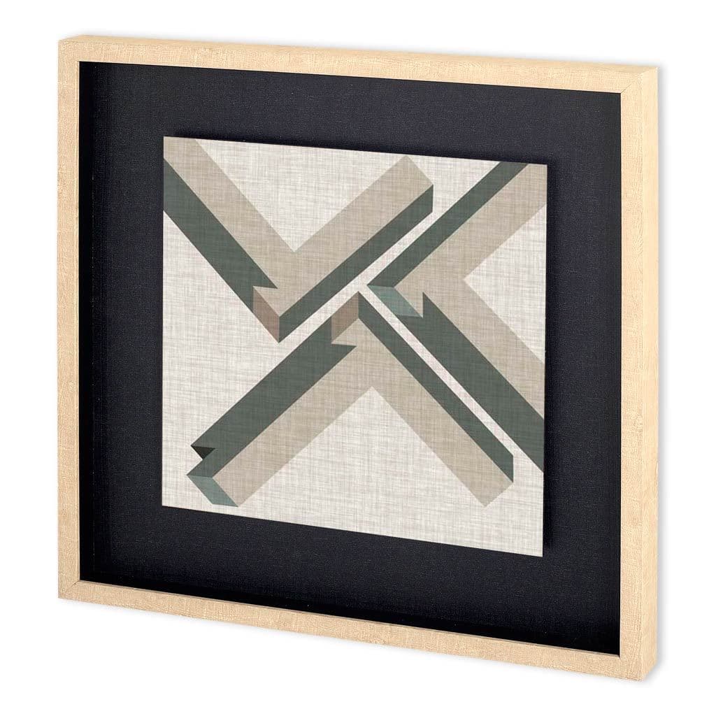 Geometric Perspective IV by June Vess a Hand Embellished Textured Framed Decograph Art Print — product photograph