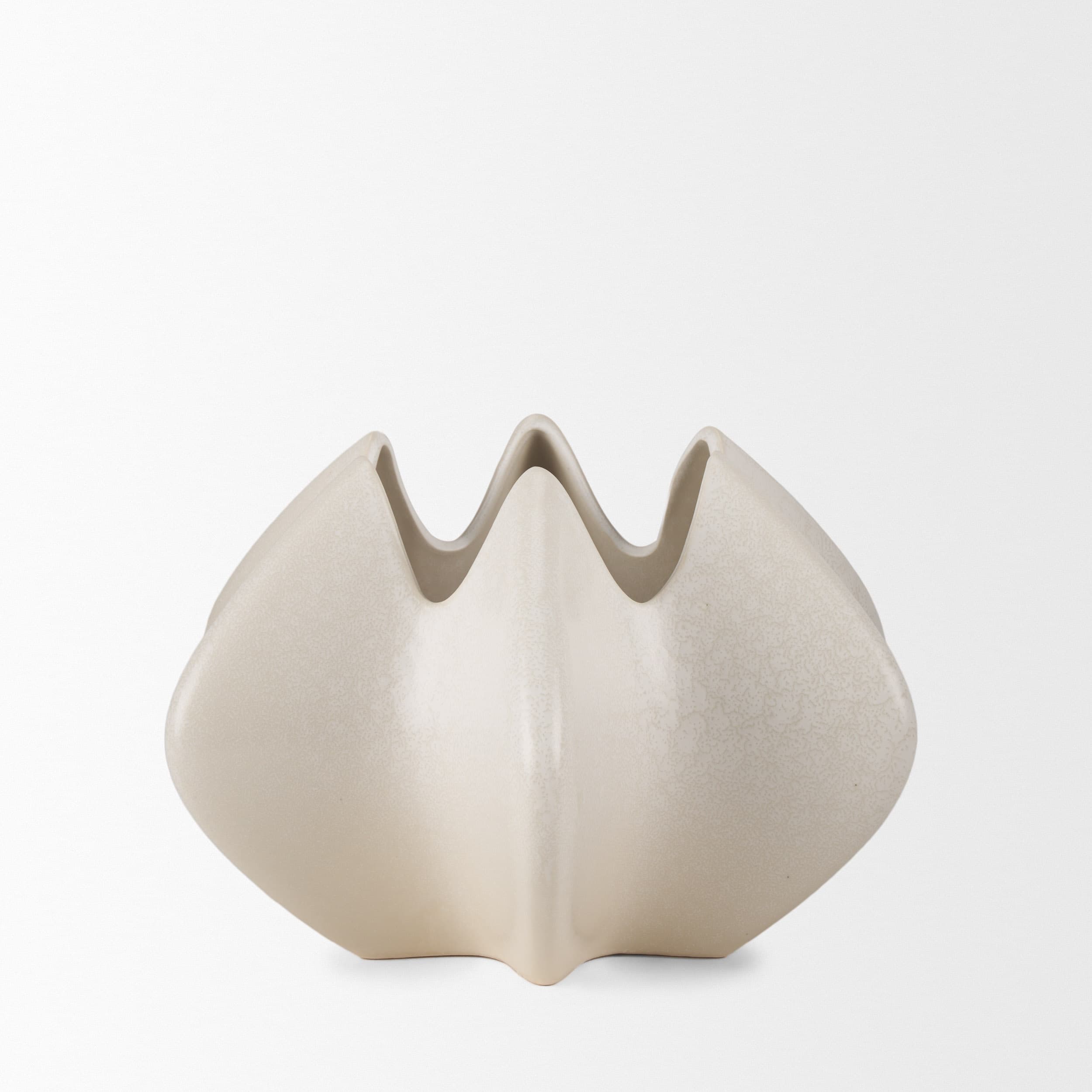Ulrich Sculptural Cream Glazed Ceramic Vase — product photograph