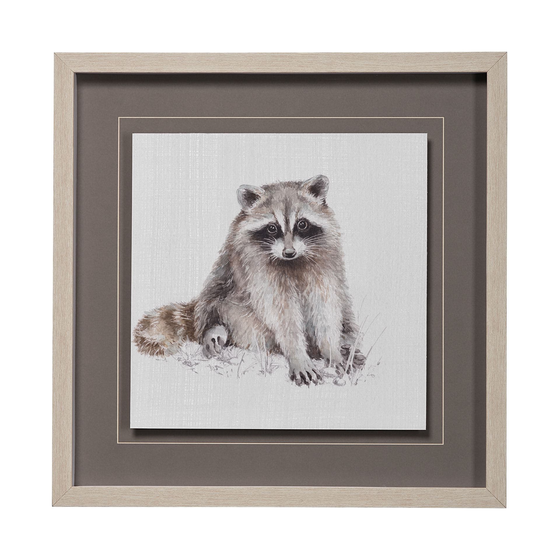 Forest Friends X (Racoon) by Lisa Audit Hand Embellished Textured Framed Art Print Matted under Glas — product photograph