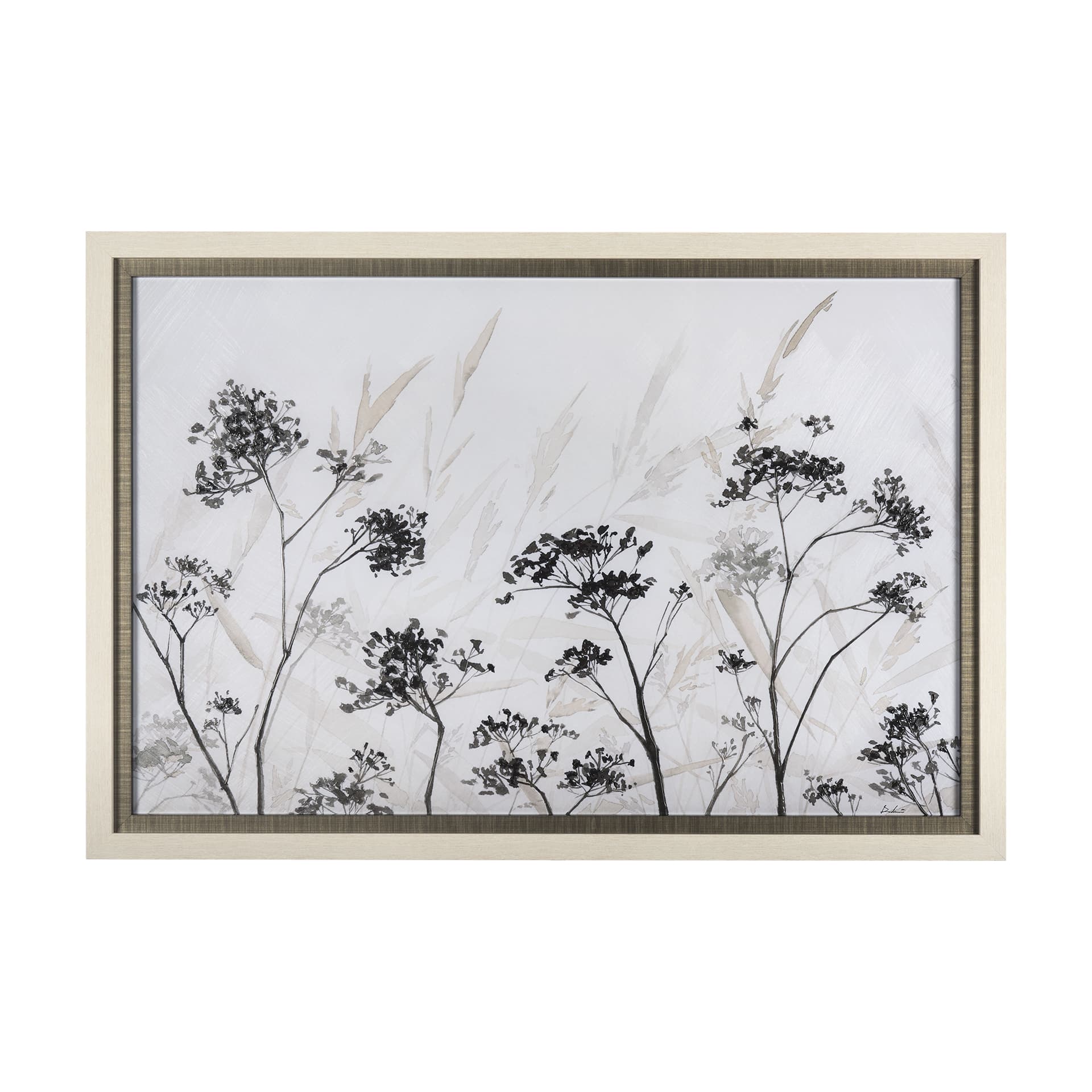 Meadow by Mercana Studio a Hand Embellished Textured Framed Art Print Matted under Glass — product photograph