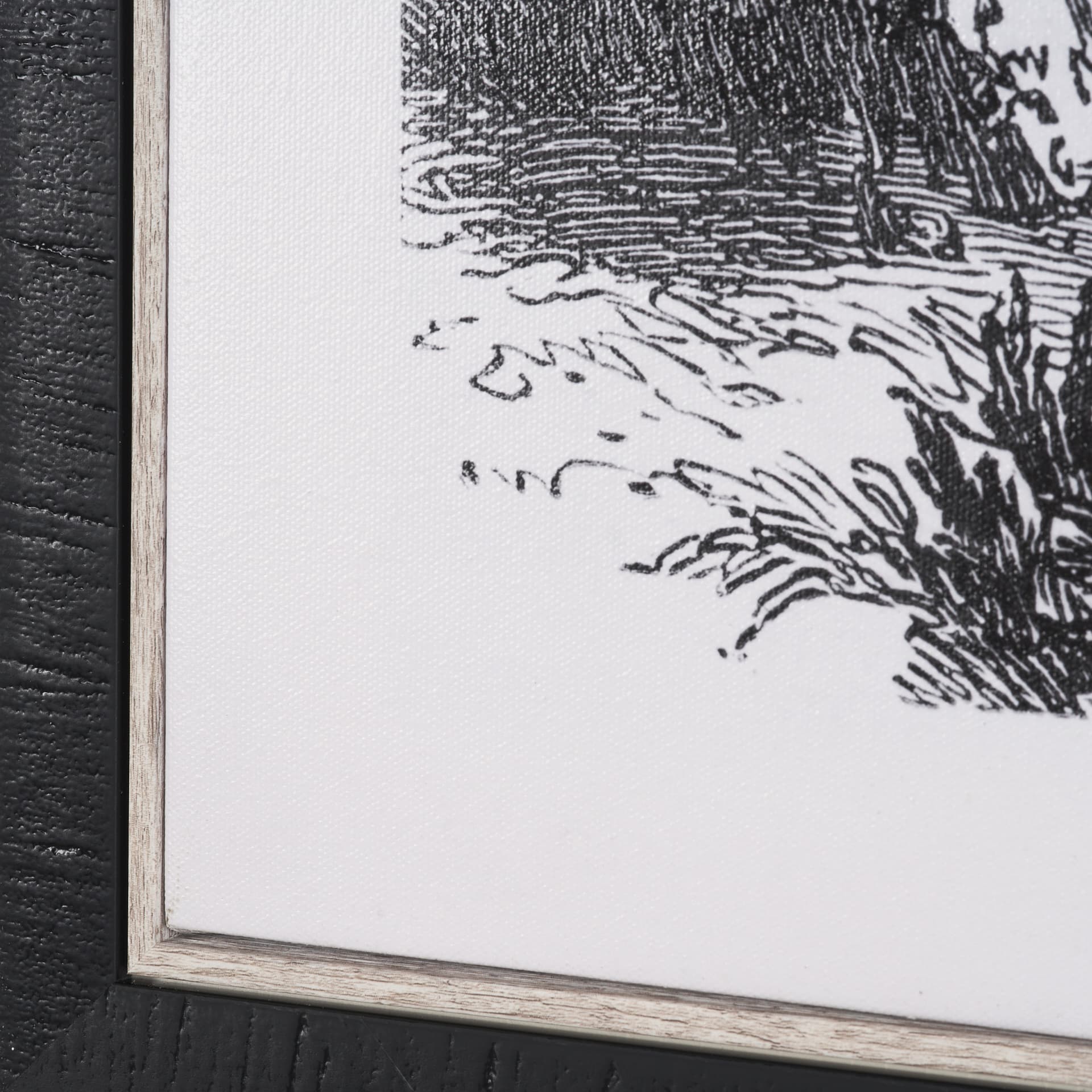 Vintage Palm Tree Drawing V by Les Palmiers Histoire a Hand Embellished Textured Framed Canvas — product photograph