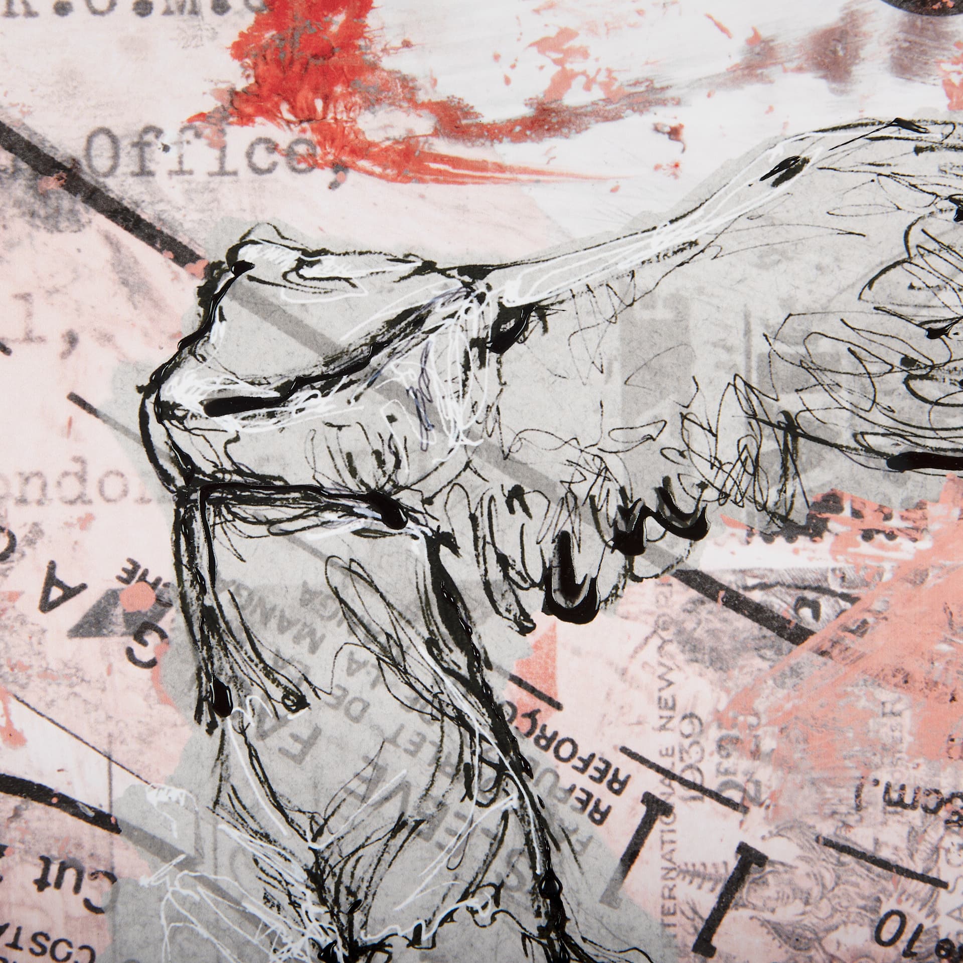 Graffiti Sculpture IV by Mercana Studio Hand Embellished Textured Framed Art Print Matted under Glas — product photograph