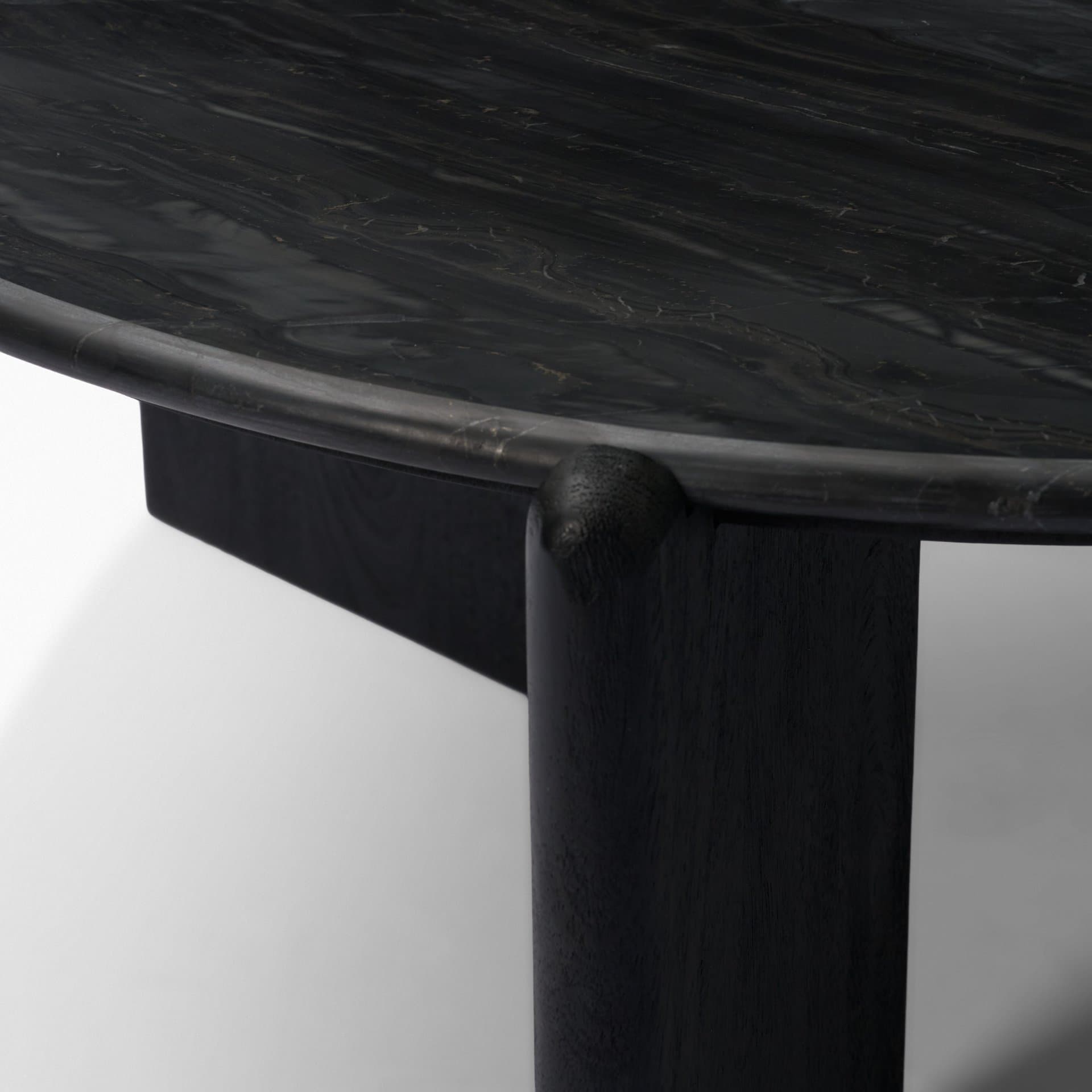 Rumer Black Wood w/ Black Marble Coffee Table — product photograph