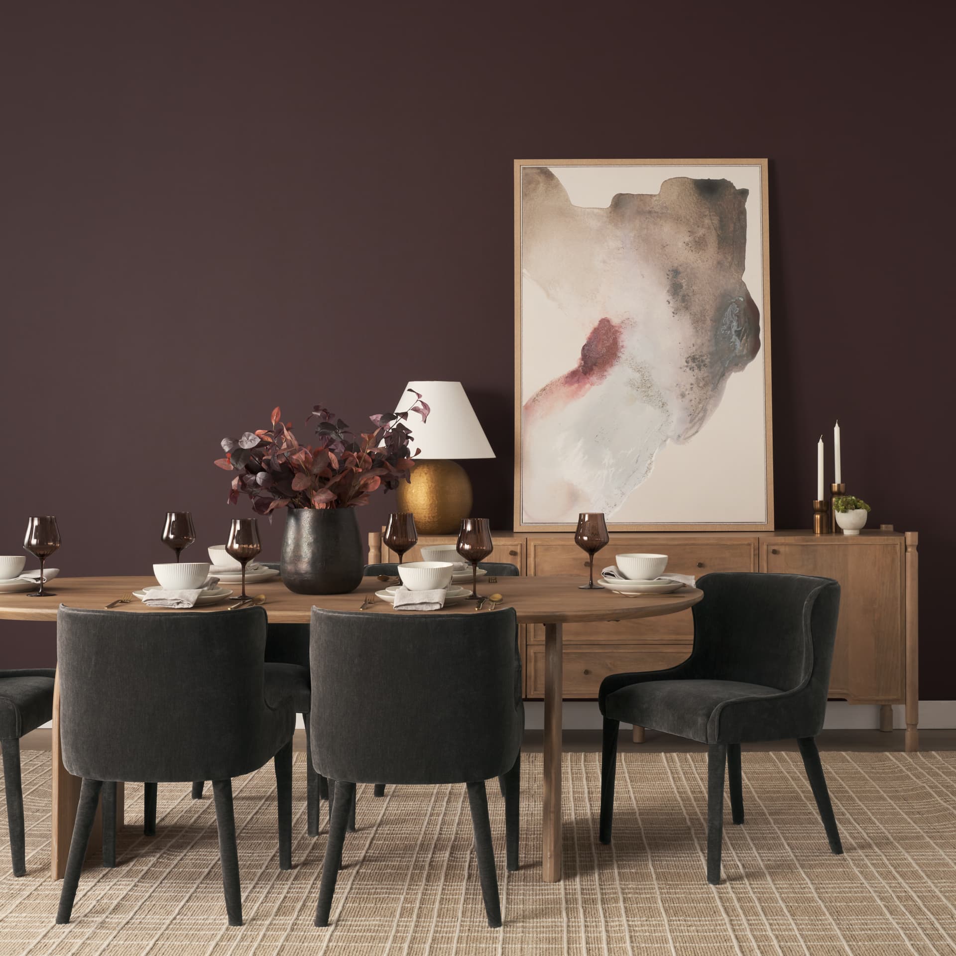 Phil Light Brown Wood 2 Door 3 Drawer Closed Sideboard — product photograph