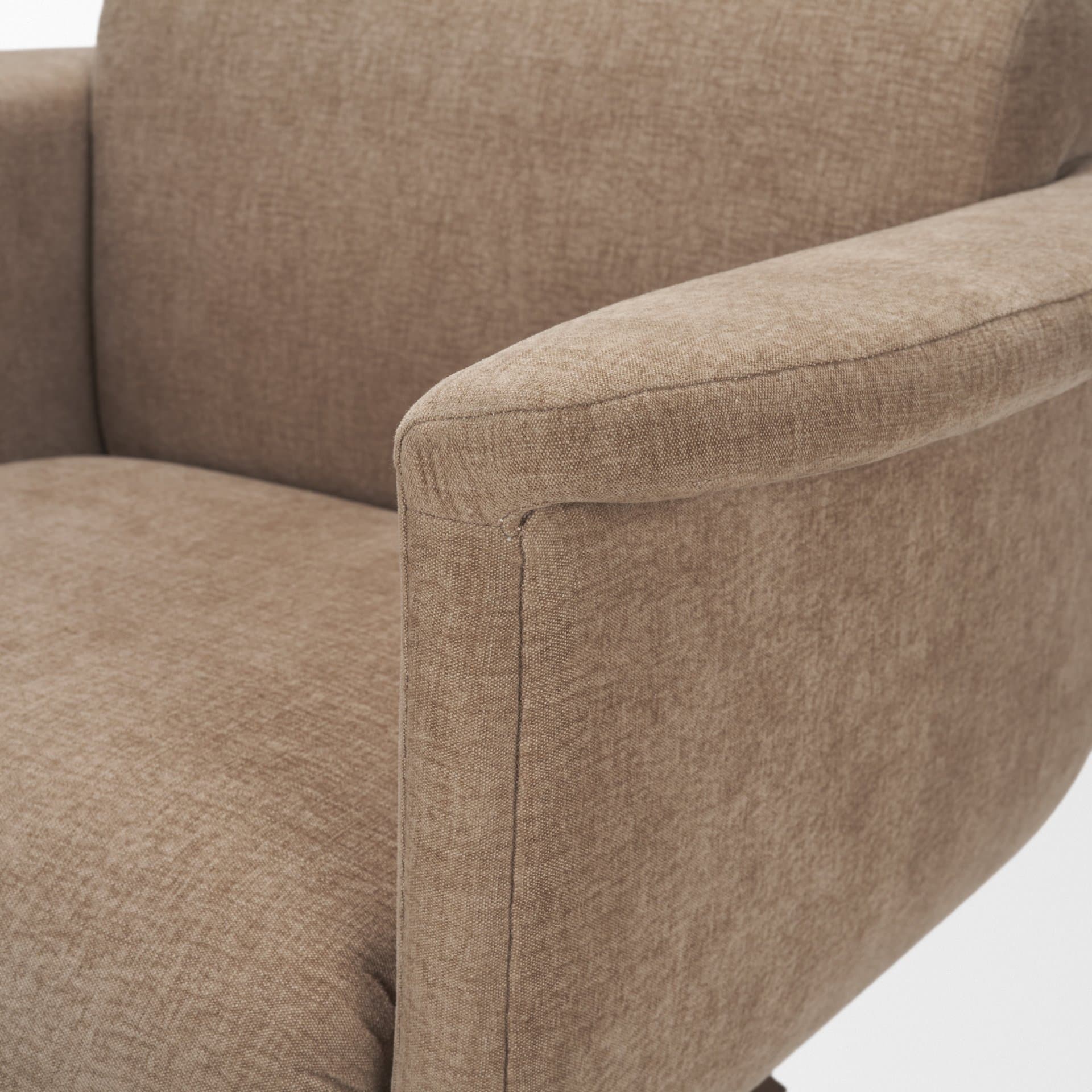 Oskar Chocolate Fabric w/ Brown Wood Base Swivel Accent Chair — product photograph