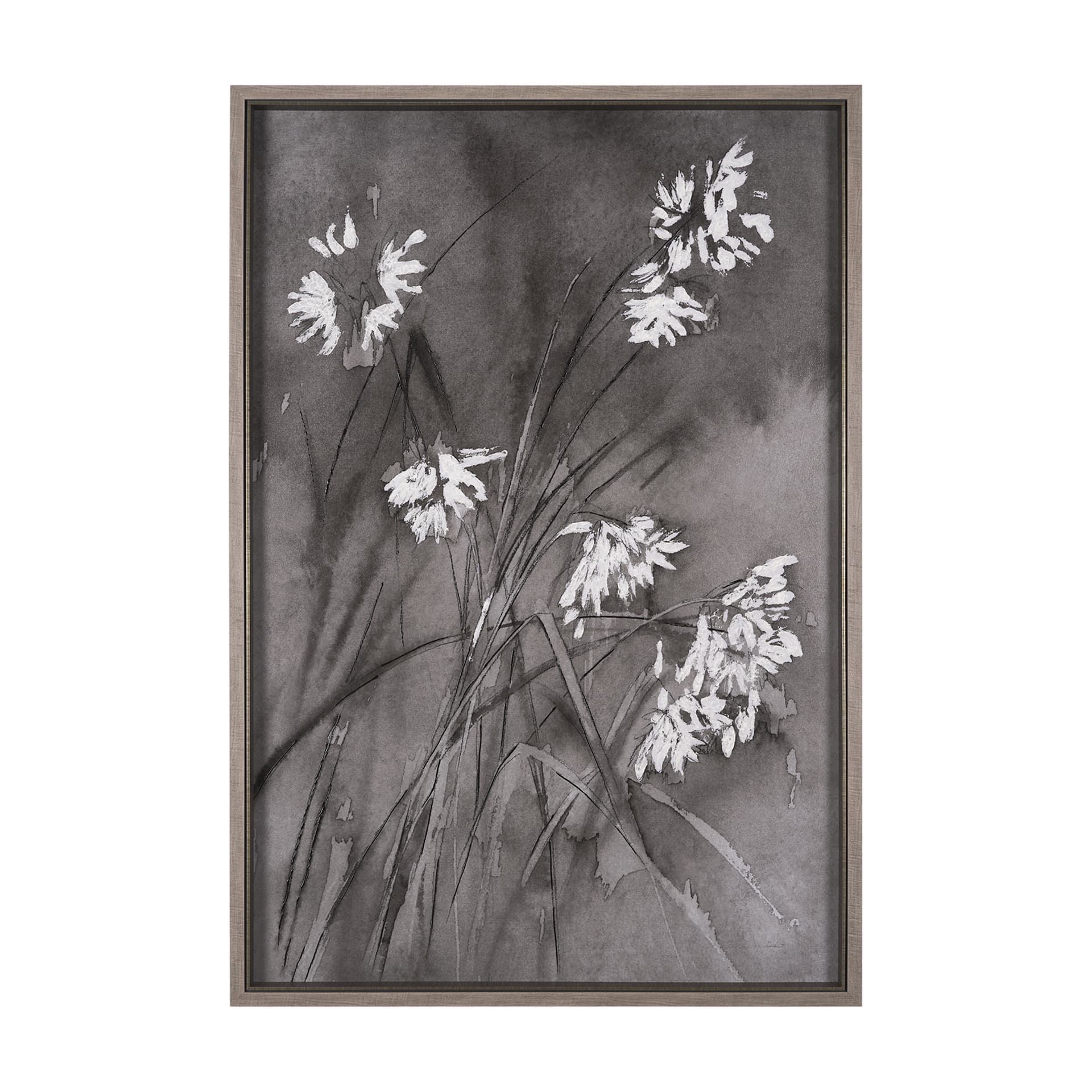Wildflowers I Charcoal by Mercana Studio a Hand Embellished Textured Framed Art Print — product photograph