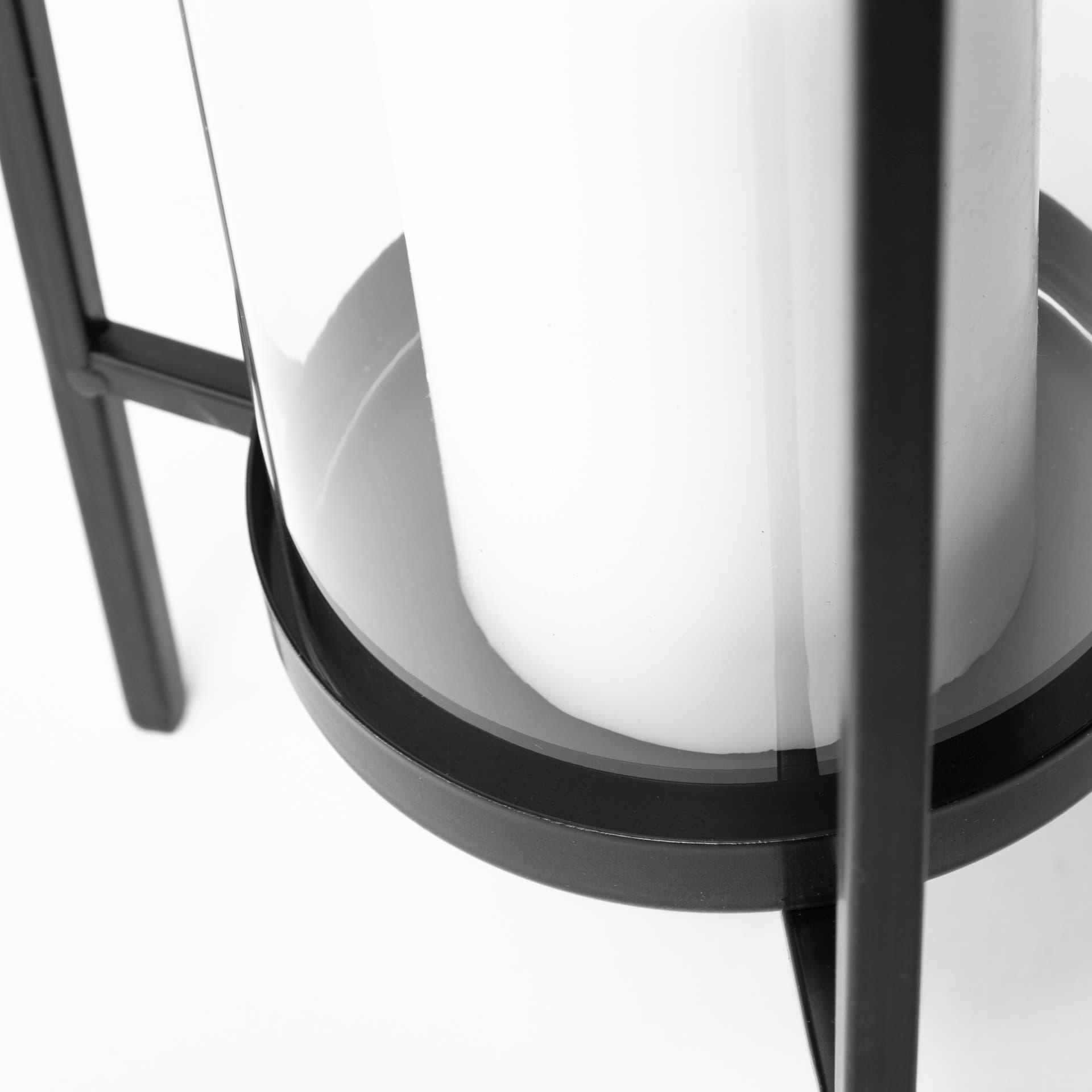 Abigail I Large Gunmetal Gray Metal Table Candle Holder — product photograph
