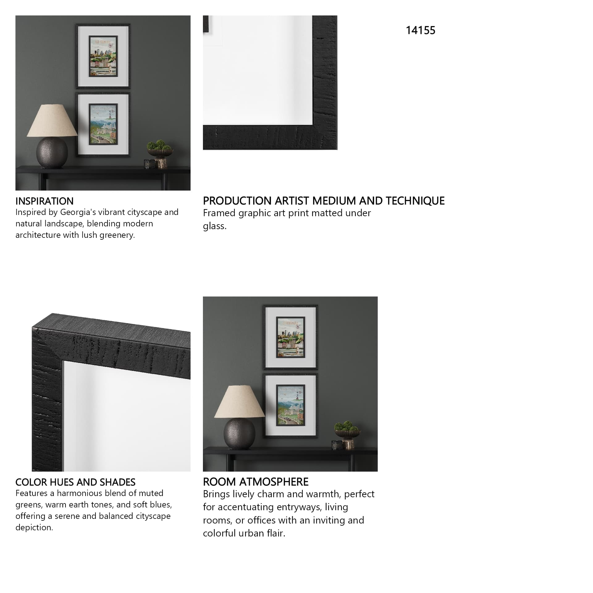 Georgia Go USA (M) by Mercana Studio a Framed Art Print Matted under Glass — in a styled room