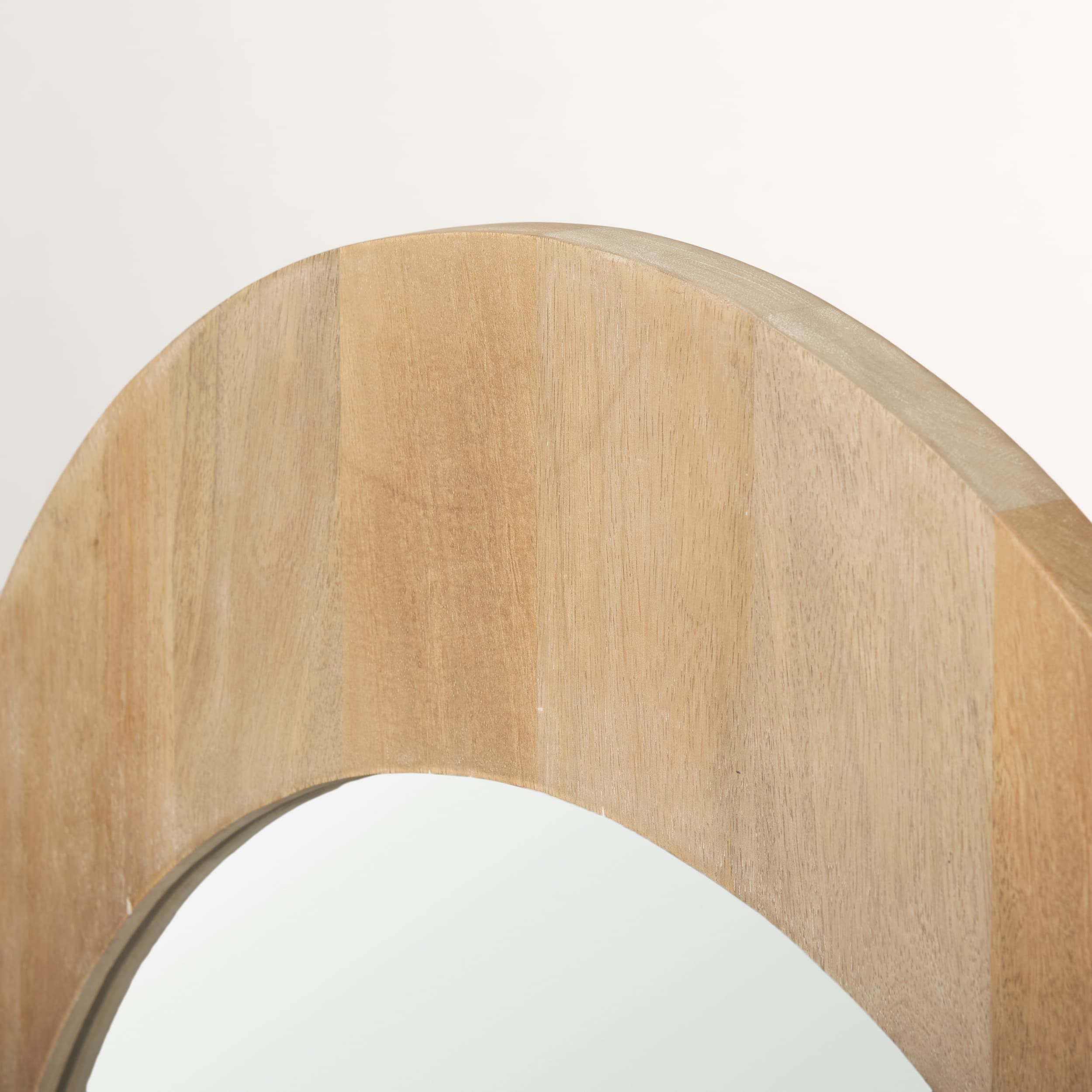 Celeste Light Brown Wood Arched Mirror — product photograph