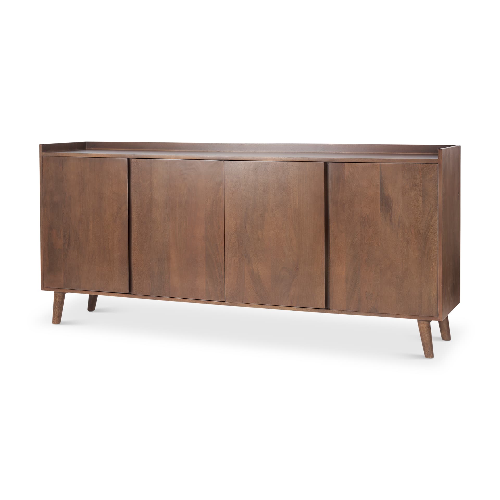 Lillie Medium Brown Wood 4 Door Tray Top Sideboard — product photograph