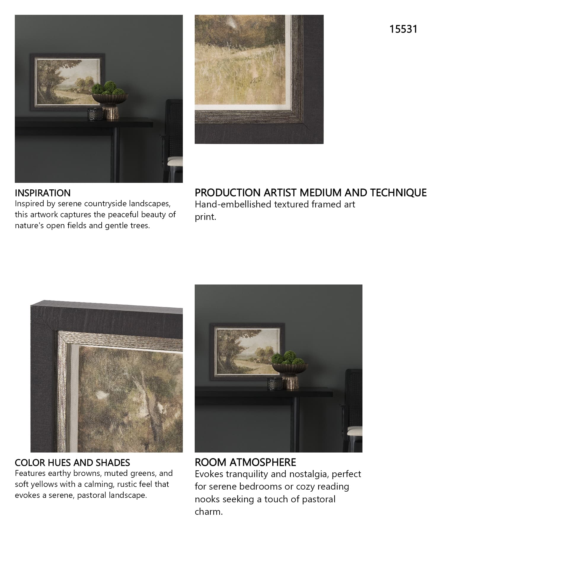 Old Style Landscape II by Mercana Studio a Hand Embellished Framed Art Print — in a styled room