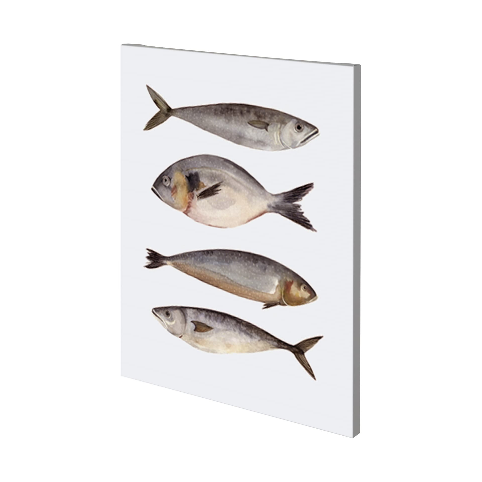 Four Fish II by Emma Scarvey a Hand Embellished Textured Canvas — product photograph