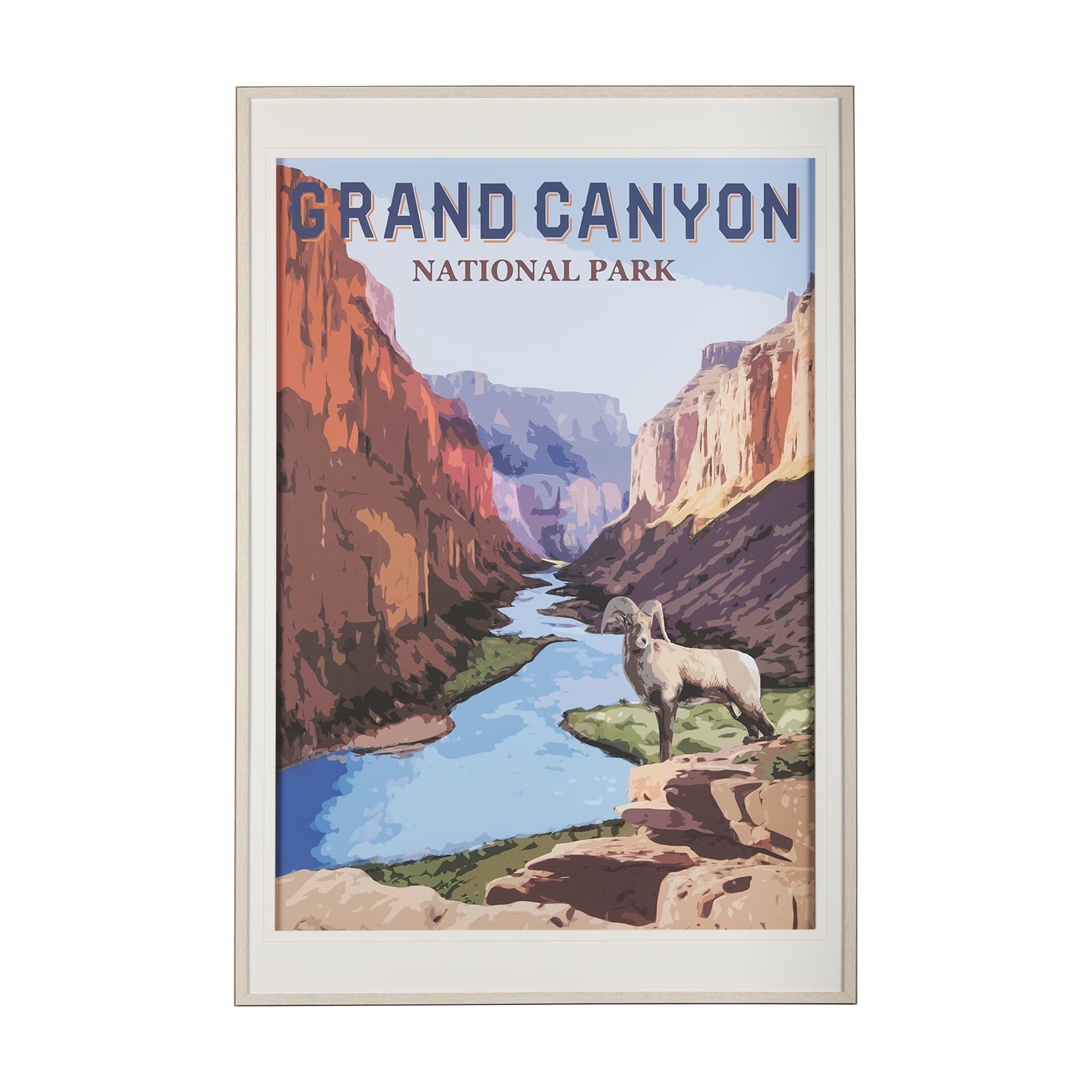 National Park -Grand Canyon by Mercana Studio a Framed Art Print Matted under Glass — product photograph