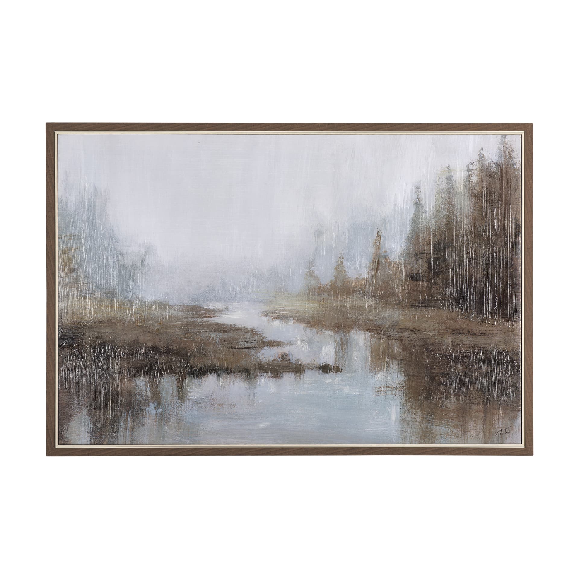 Morning Mist by Mercana Studio a Hand Embellished Textured Framed Canvas — product photograph