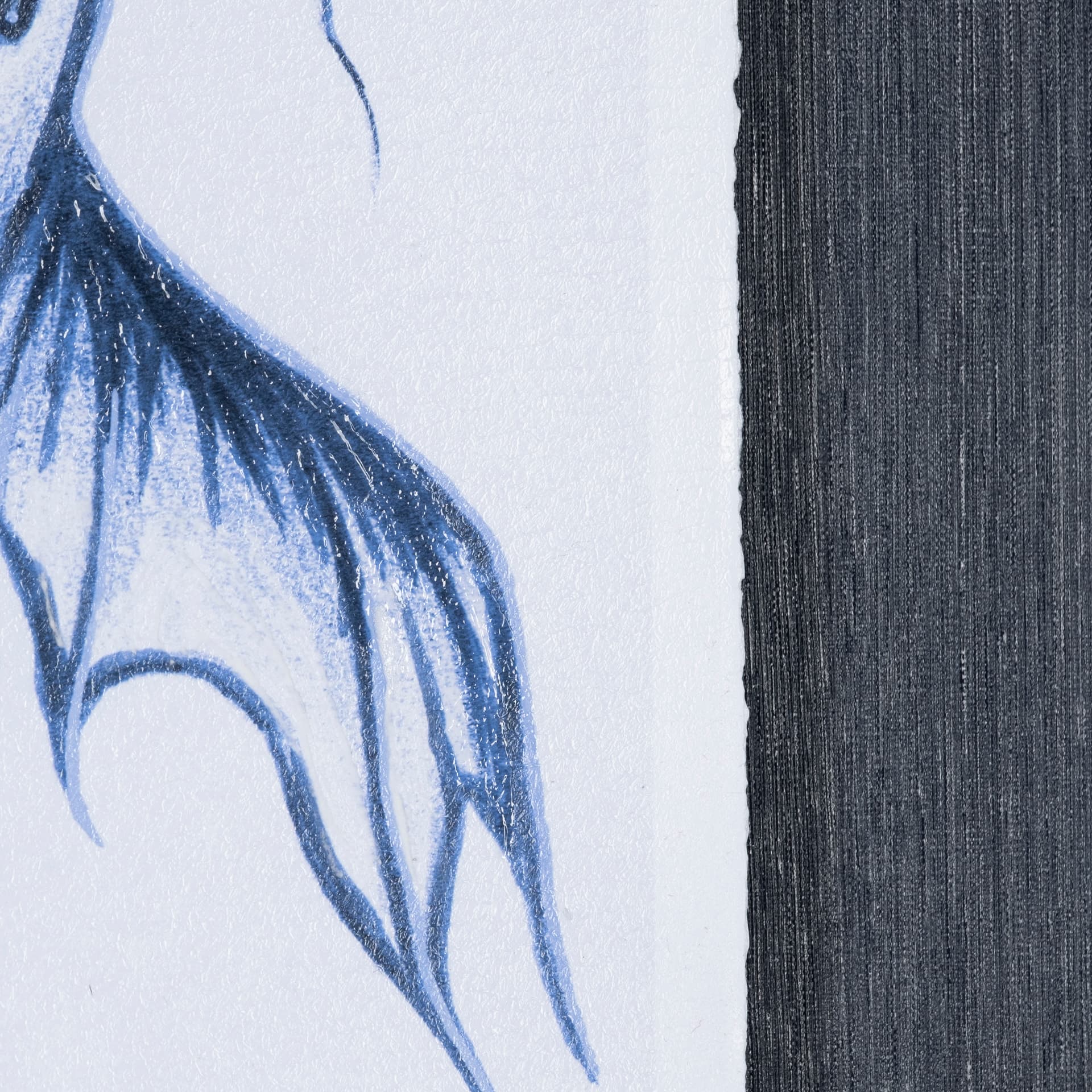 Koi Fish Blue I by Mercana Studio a Hand Embellished Textured Framed Art Print Matted under Glass — product photograph