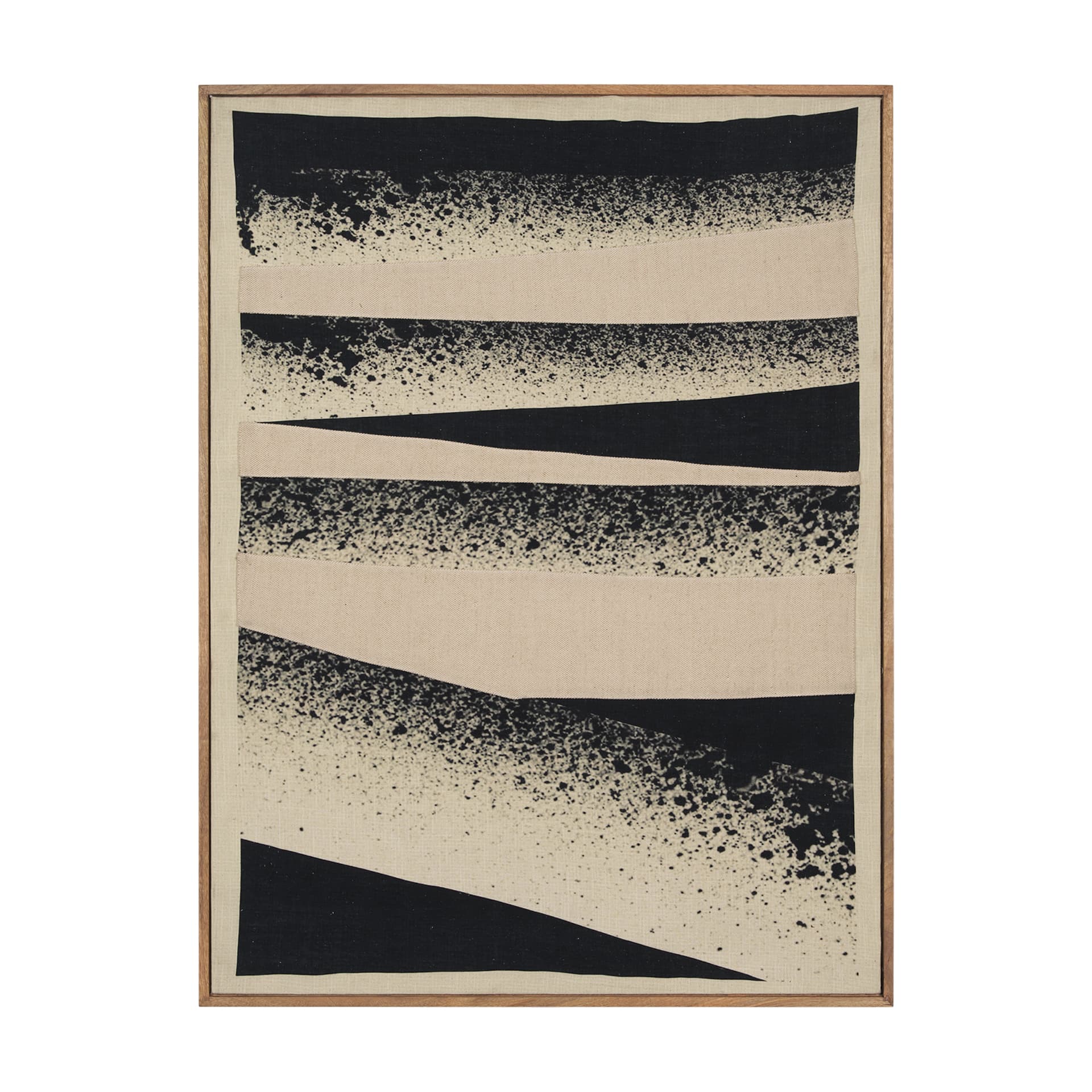 Revelin Large Fabric Collage Framed Linen Framed Wall Art — product photograph