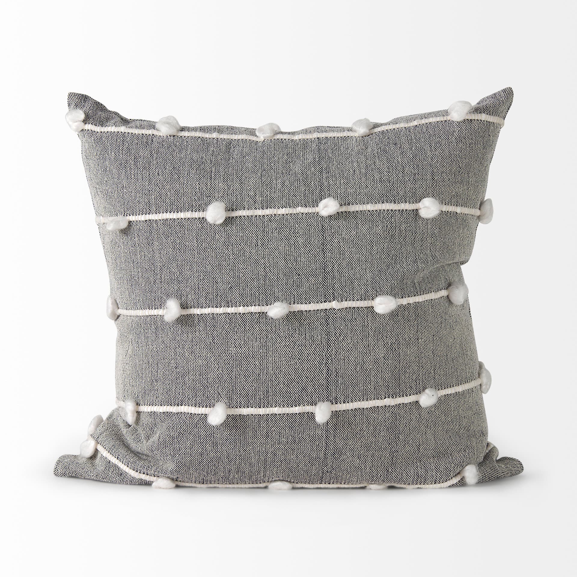 Linda 20x20 Navy And Cream With White Detail Pillow Cover — product photograph