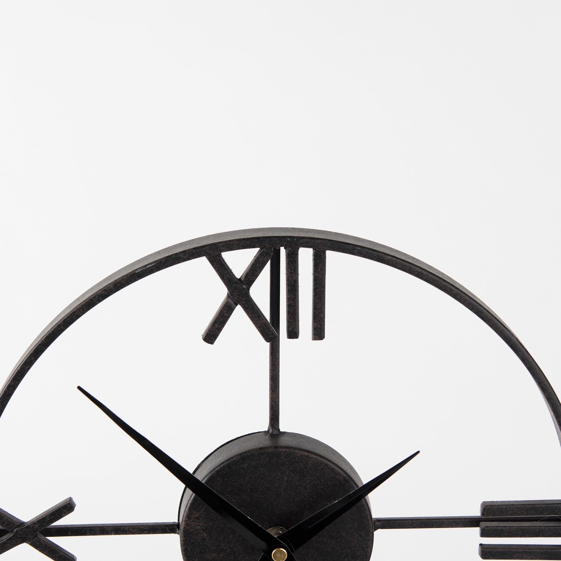 Oris Black Metal/Wood Open Frame Table Clock — product photograph