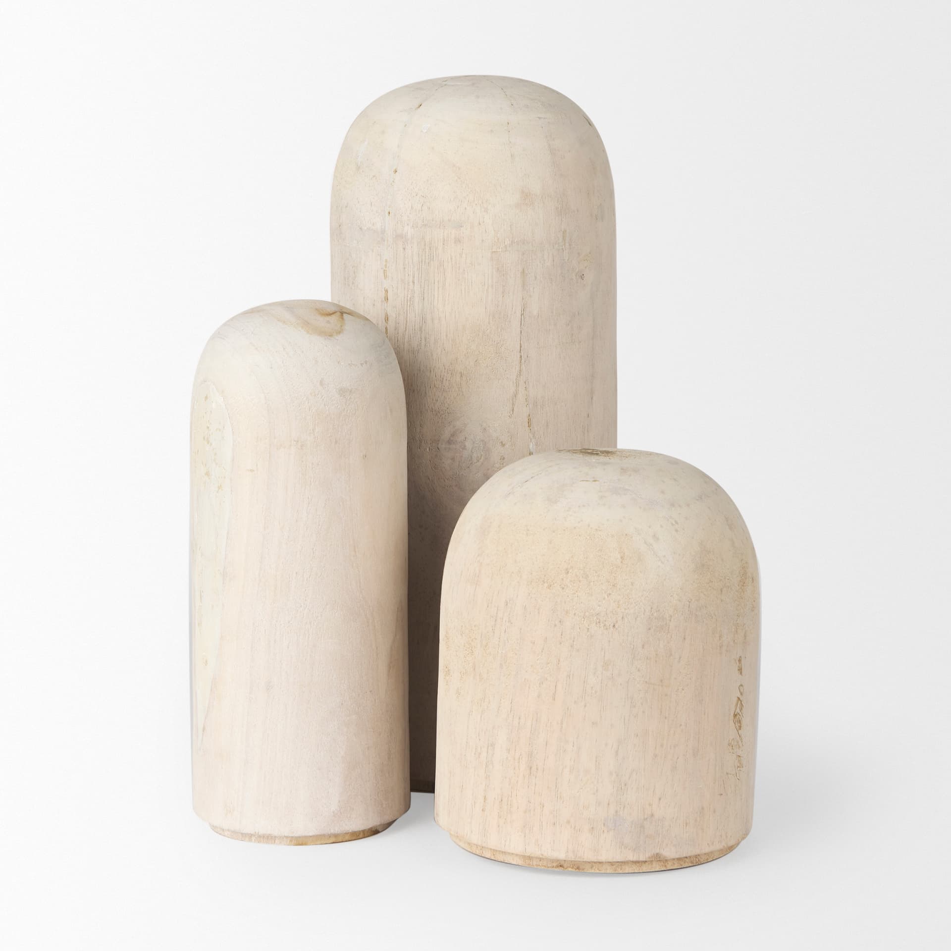 Knox Short White-Wash Wood Decorative Object — product photograph