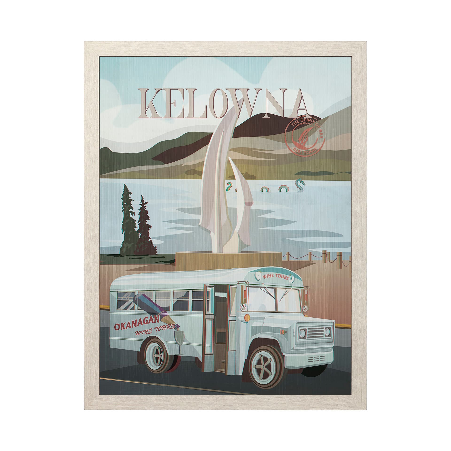 Kelowna Go Canada (L) by Mercana Studio a Hand Embellished Framed Art Decograph Print — product photograph
