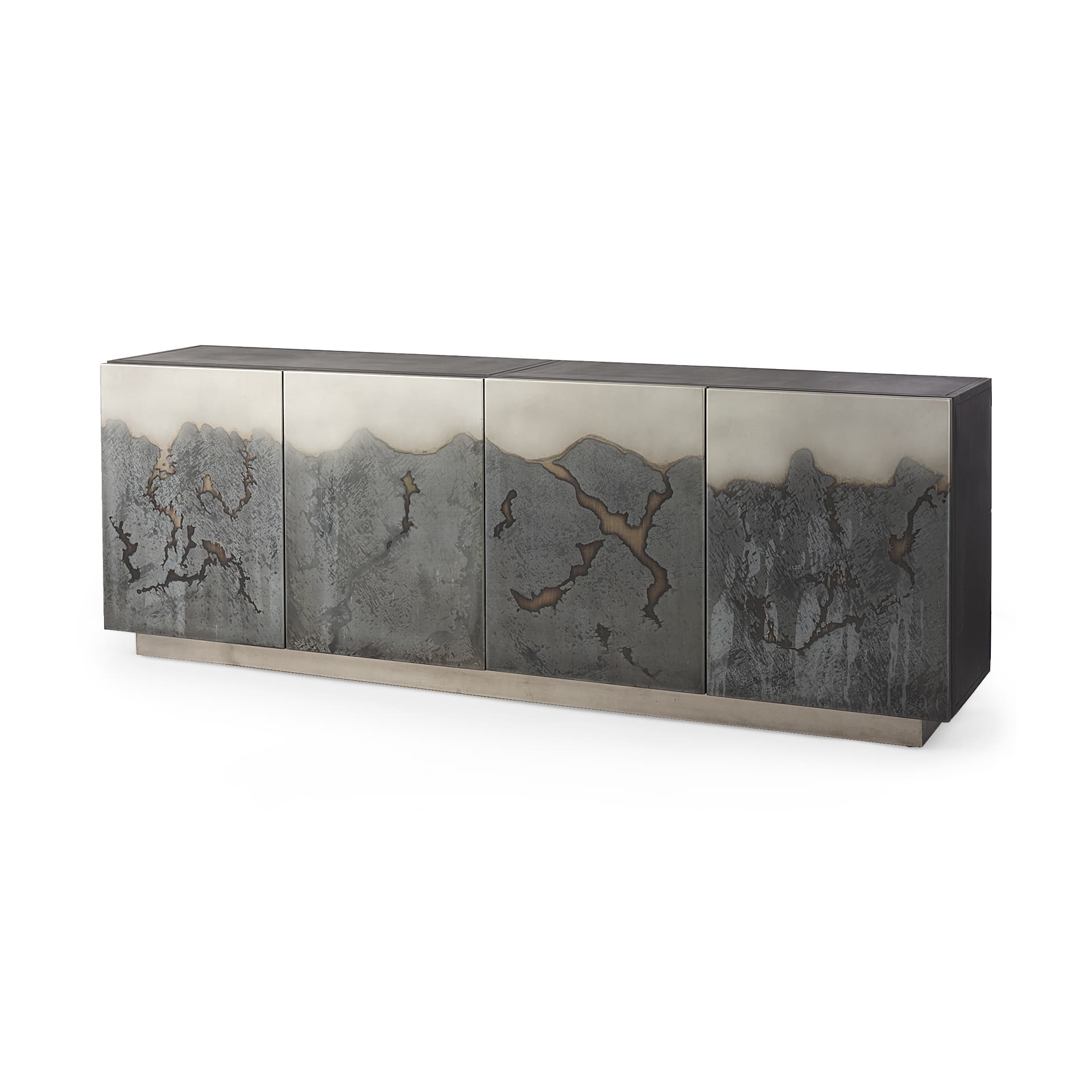 Roxdale 82.0L x 18.0W x 29.0H Acid Wash Metal Sideboard — product photograph