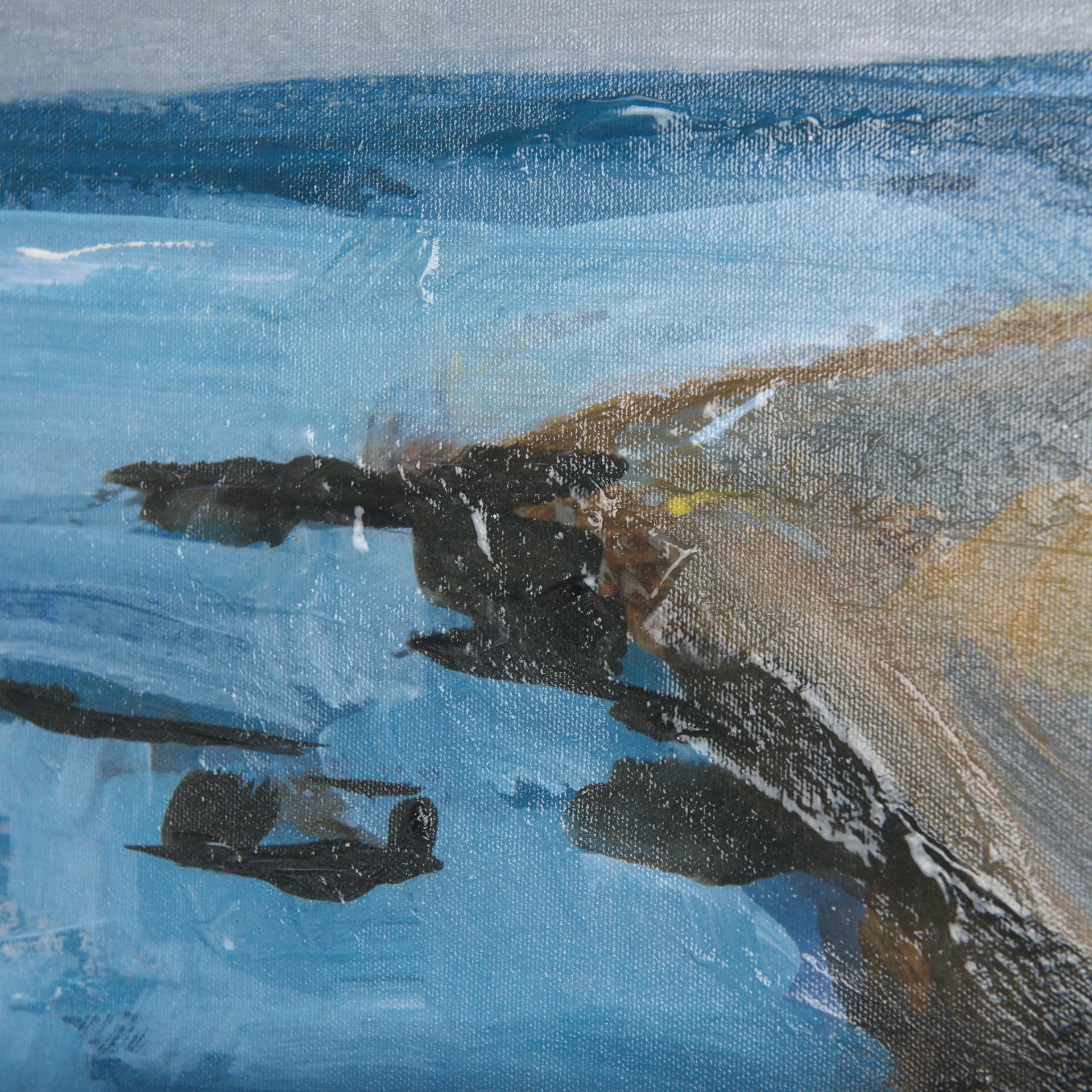 Grey Sky II by Mercana Studio a Hand Embellished Textured Canvas — product photograph