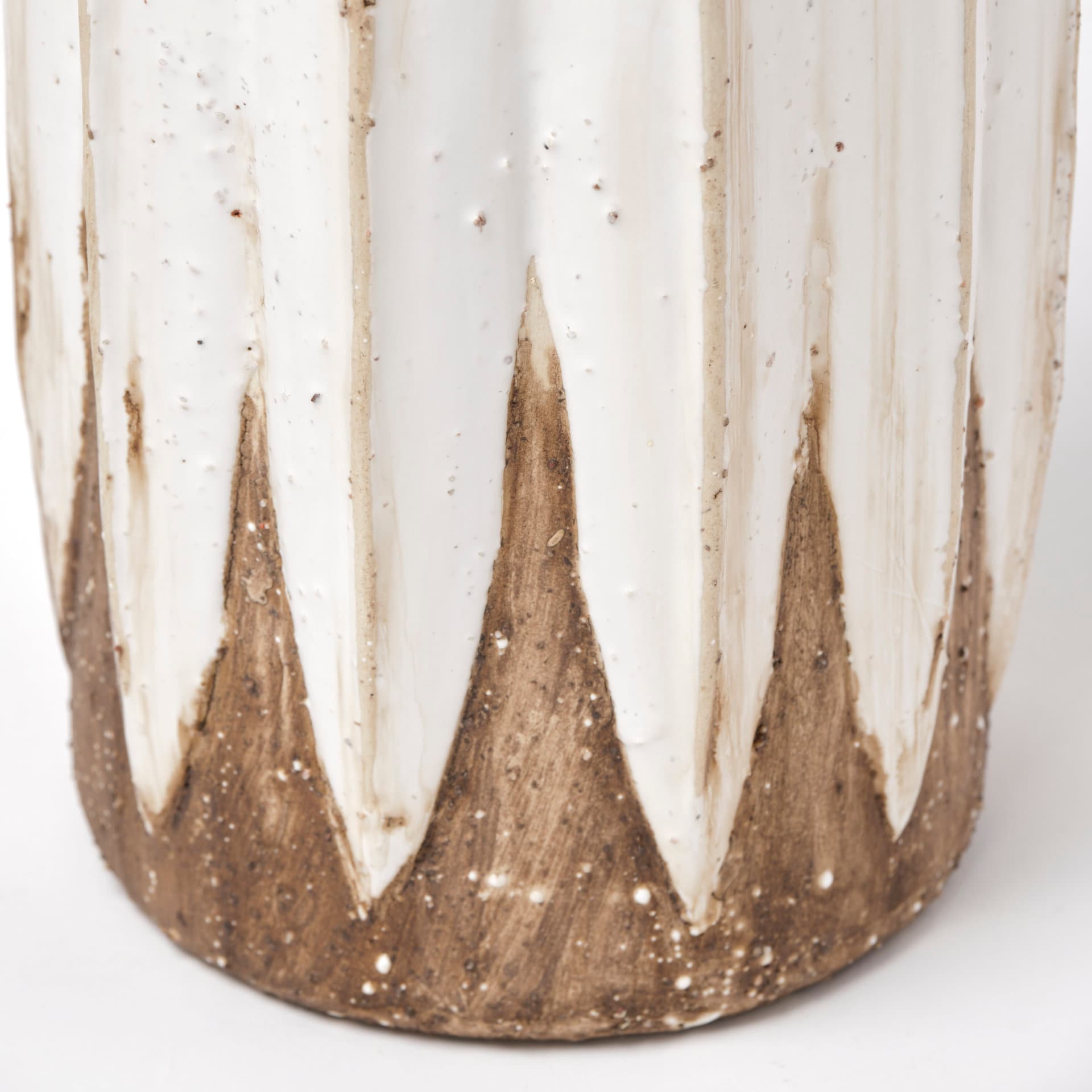 Sisko II Tall Rustic Brown White Ceramic Vase — product photograph